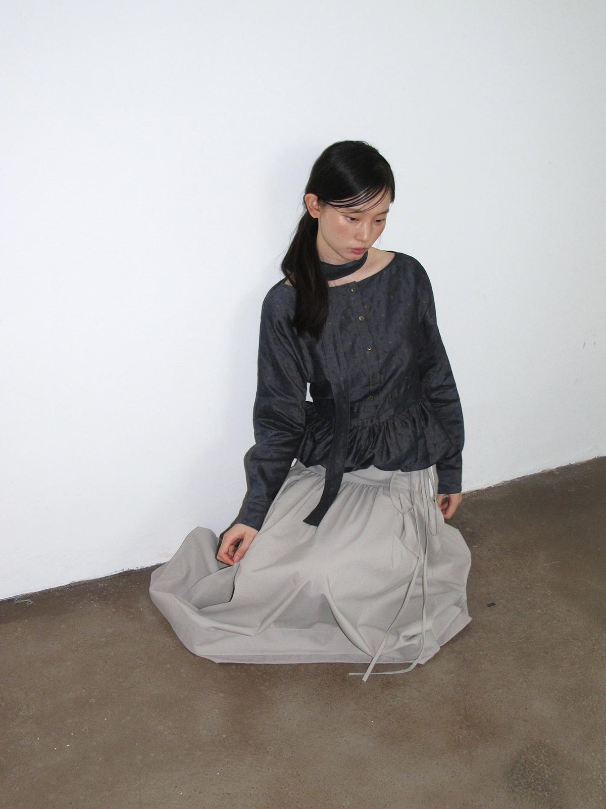 Dorydory Vintage Ruffle Long Sleeve Loose Fit Linen Cotton Women&