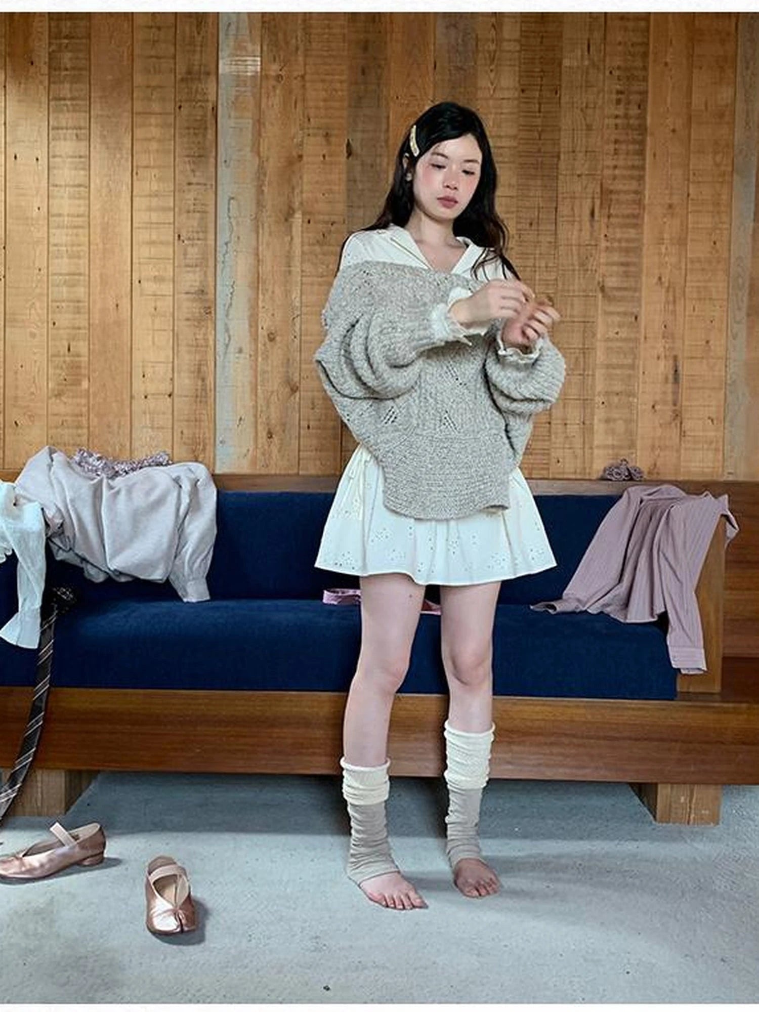 Vintage Textured Cable Knit Cardigan With Horn Buttons