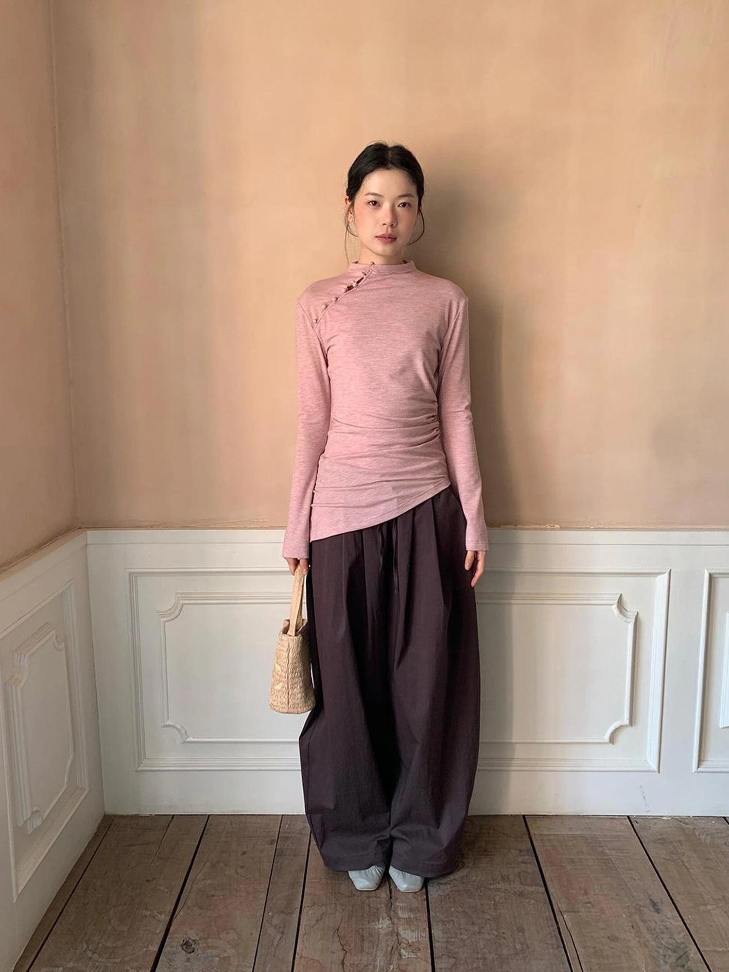 Vintage Tie Waist Relaxed Balloon Trousers