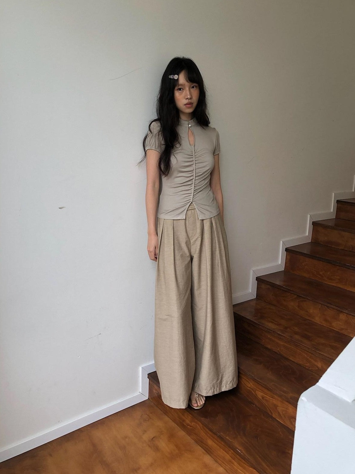Dorydory Wide Waistband Pressed Pleat Women&
