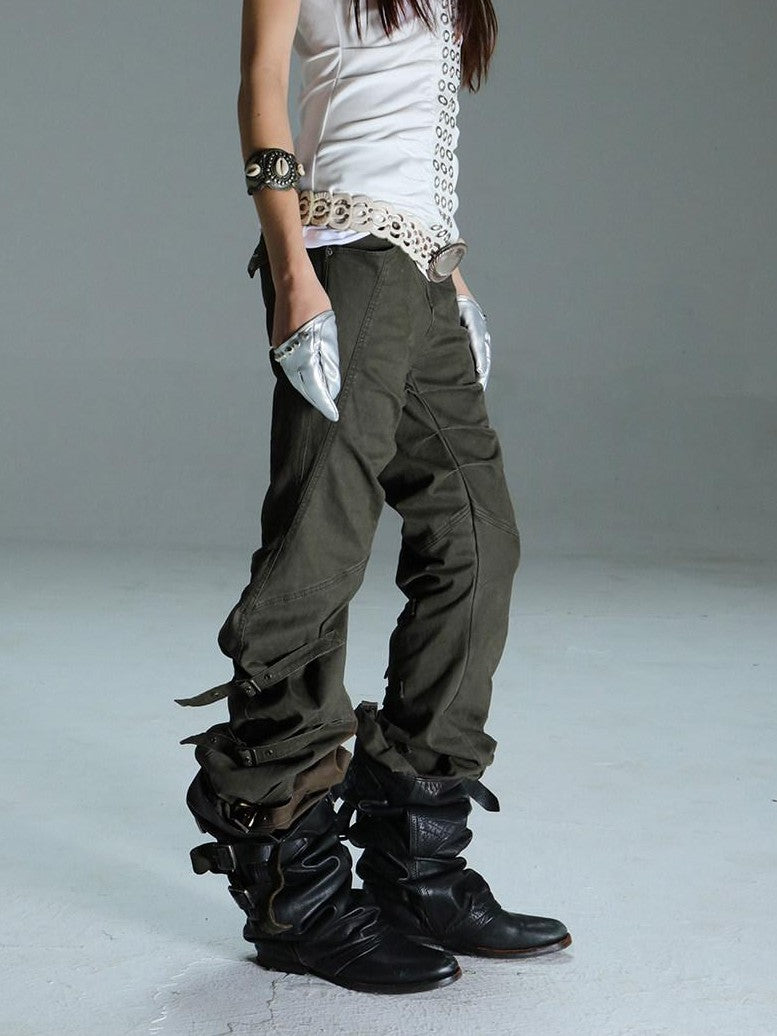 DoublePunch Armor Inspired Studded Ruched Hooded Racerback Slim Women&