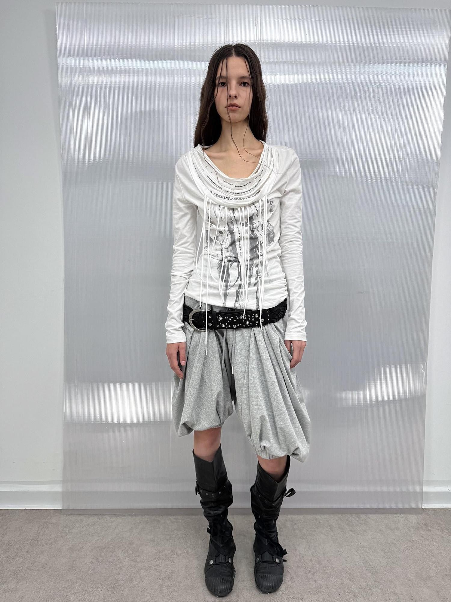DoublePunch Boho Feather Print Layered Tassel Drape Neck Women&