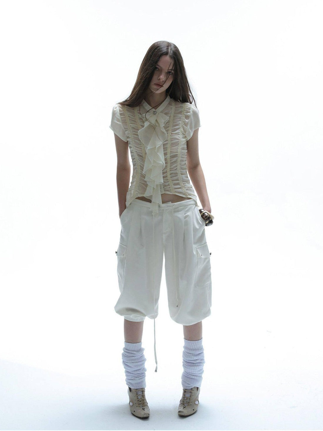 DoublePunch Cropped Equestrian Cargo Pocket Tapered Women&