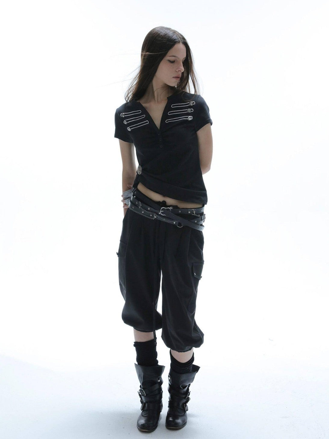 DoublePunch Cropped Equestrian Cargo Pocket Tapered Women&