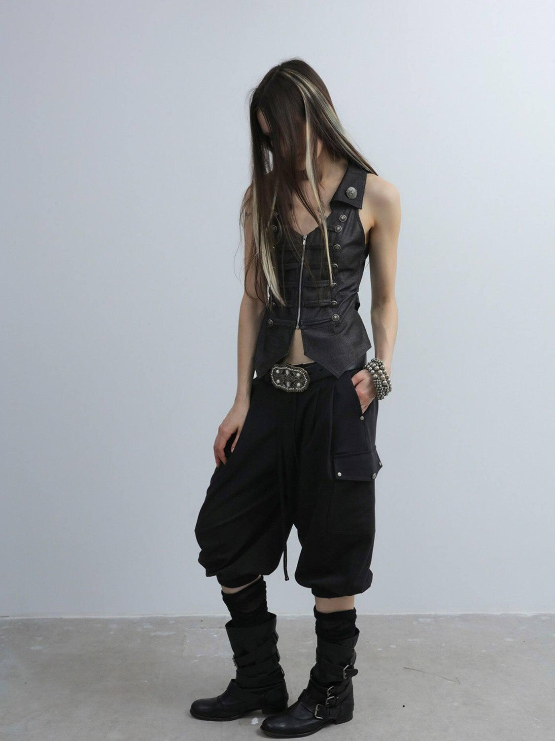 DoublePunch Cropped Equestrian Cargo Pocket Tapered Women&