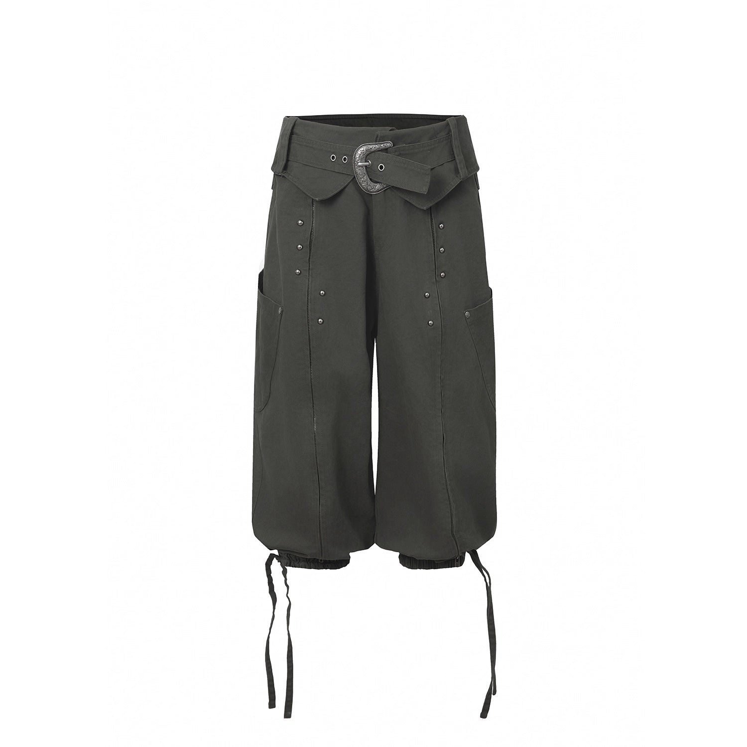 DoublePunch_Durable_Washed_Cotton_Low_Waist_Punk_Cargo_Wide_Fit_Women_Button_Detail_Pants_MISSTT