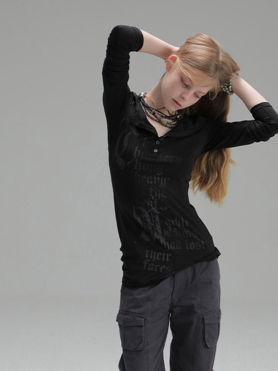DoublePunch Gothic Print Distressed Knit Women&
