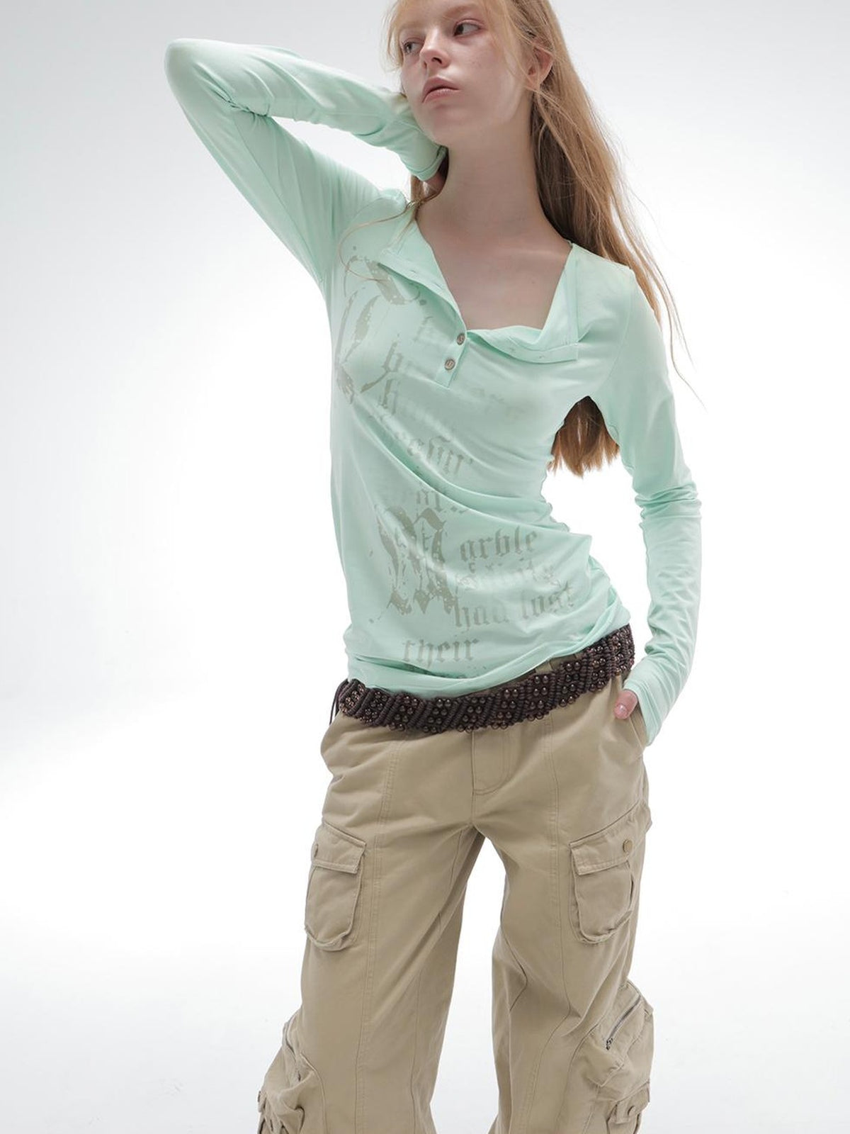 DoublePunch Gothic Print Distressed Knit Women&