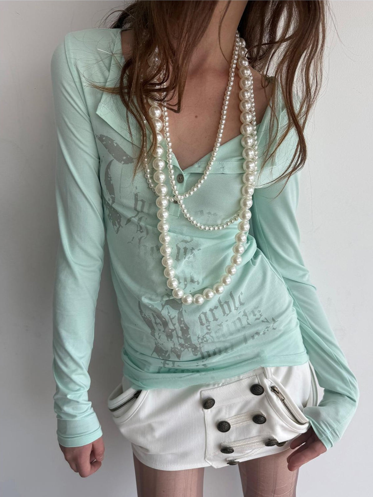 DoublePunch Gothic Print Distressed Knit Women&