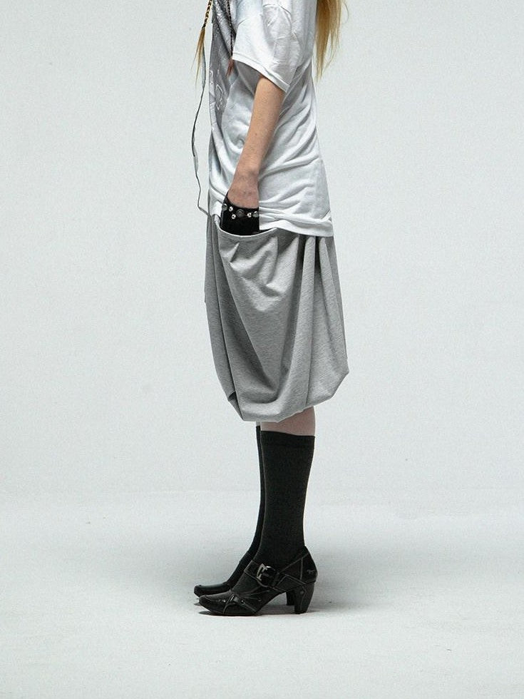 DoublePunch Heather Gray Harem Lantern Pocket Women&