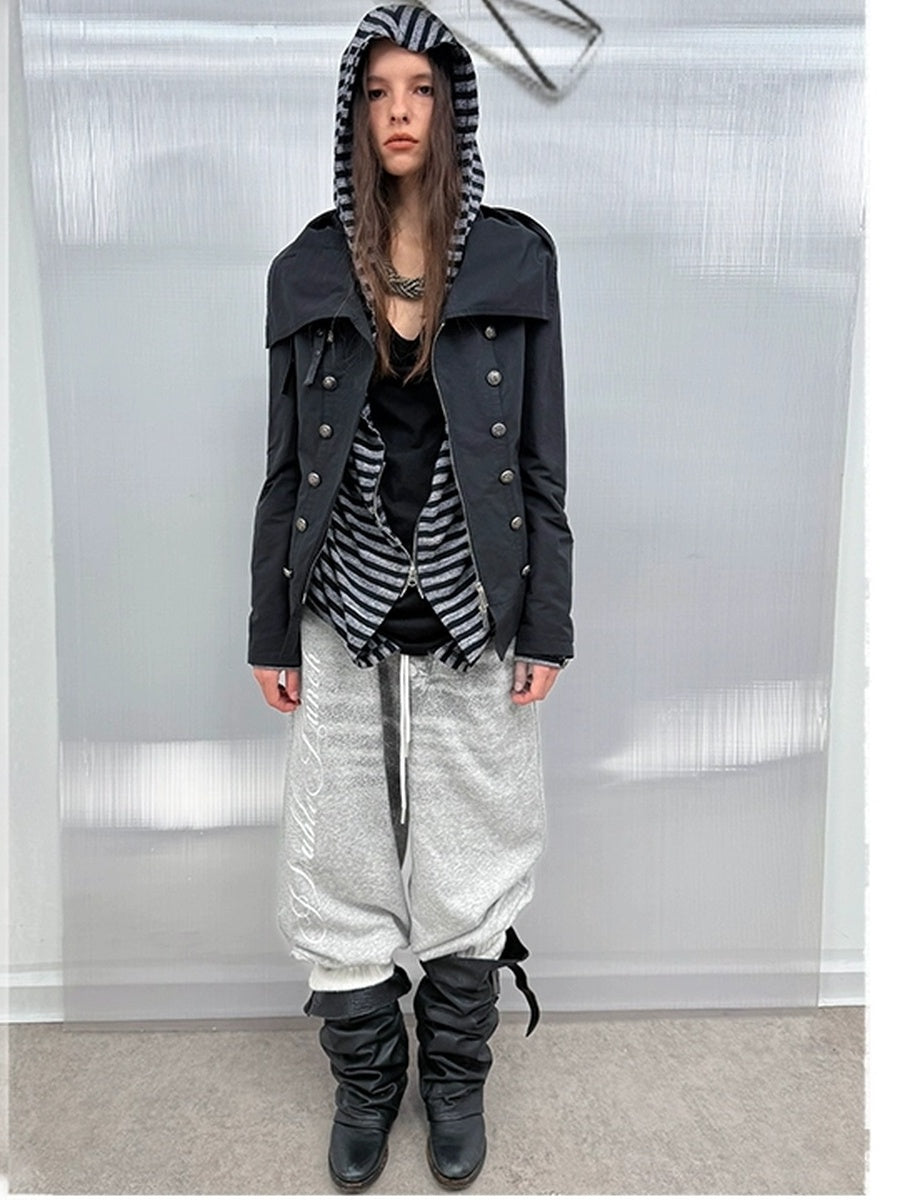 DoublePunch High Stretch Printed Patchwork Sport Relaxed Straight Leg Women Cotton Pants