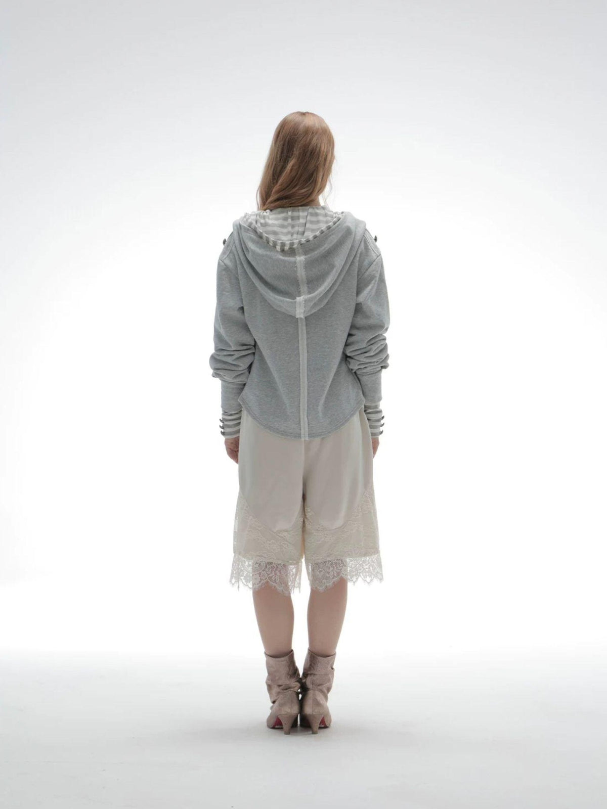 DoublePunch Hooded Asymmetric Short Cotton Women&