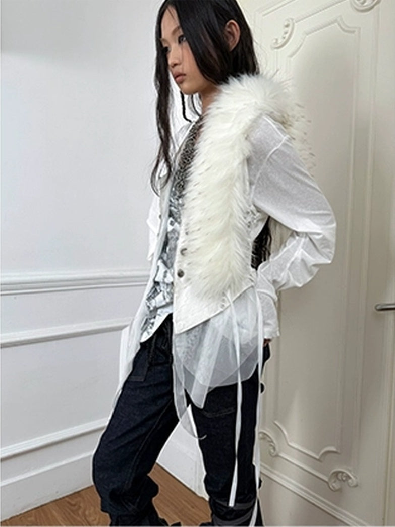 DoublePunch Lightweight Punk Loose Fit Long Sleeve Vintage Print Womens Travel T-Shirt