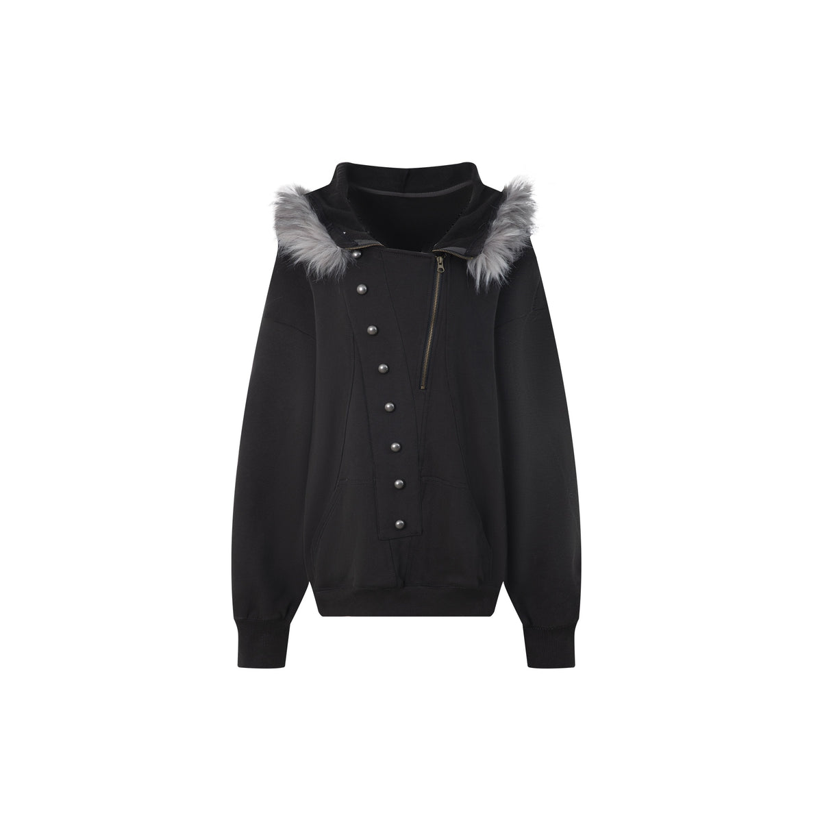 DoublePunch_Oversized_Fleece_Lined_Half_Zip_Cotton_Women&