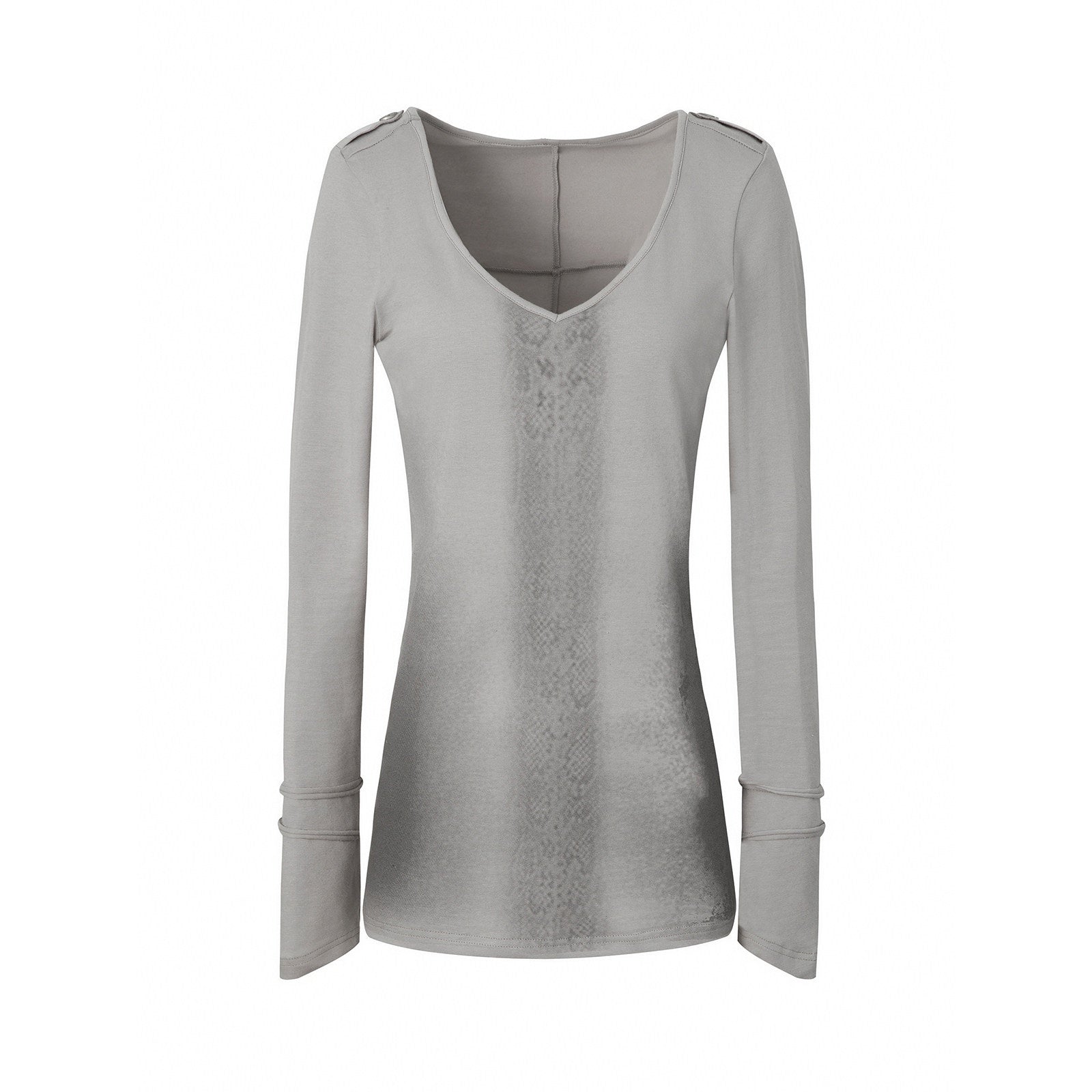 DoublePunch_Snake_Skin_Print_V-neck_Slim_Fit_Women&