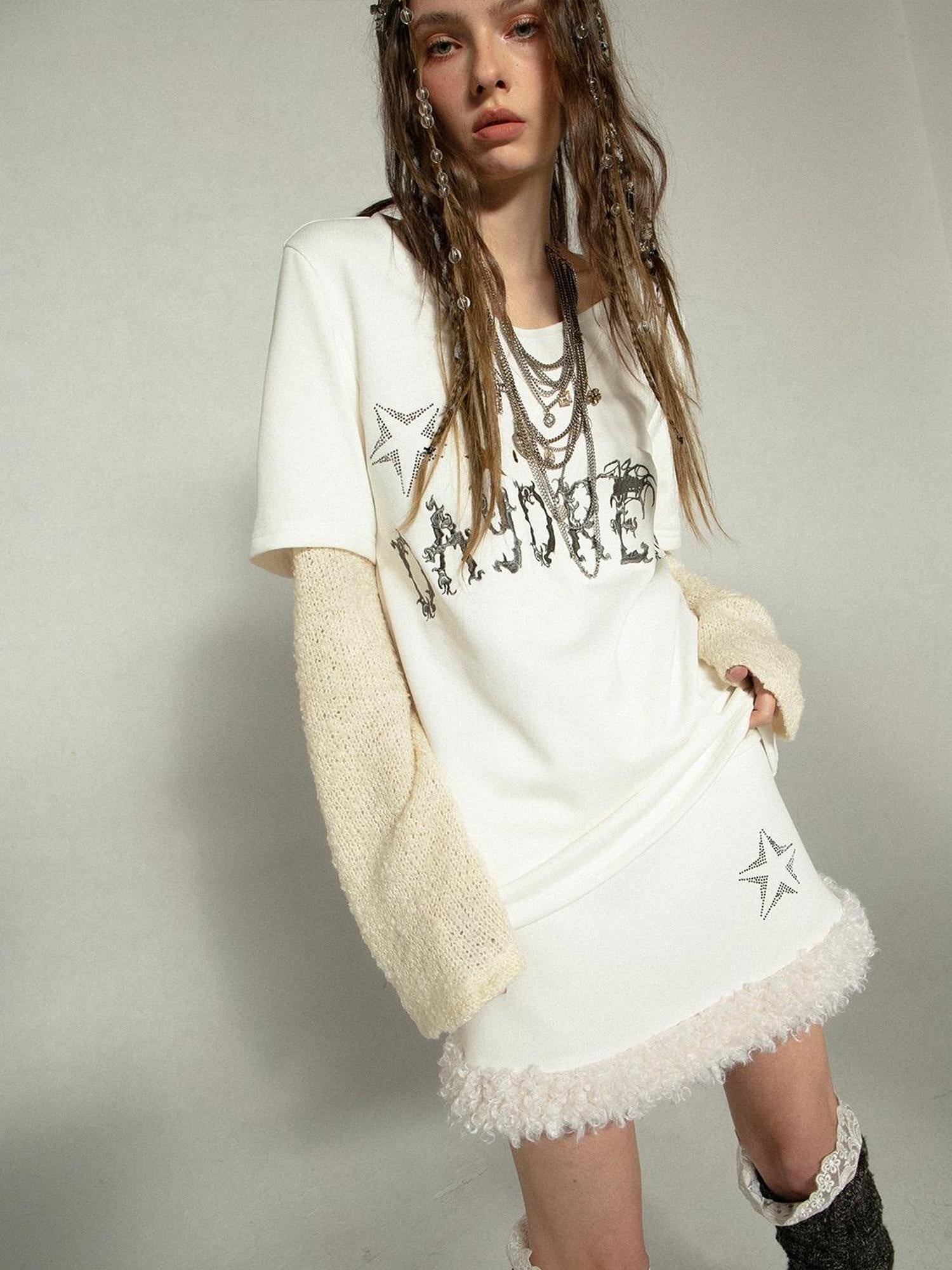 DoublePunch Soft Cotton Two Piece Casual Relaxed Women Cream Caramel Matching Skirt Hoodies