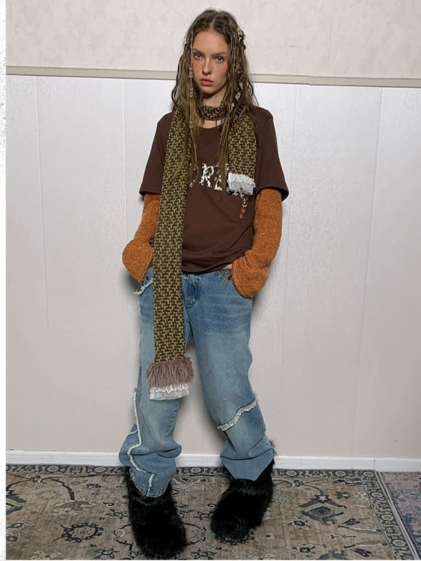 DoublePunch Soft Cotton Two Piece Casual Relaxed Women Cream Caramel Matching Skirt Hoodies