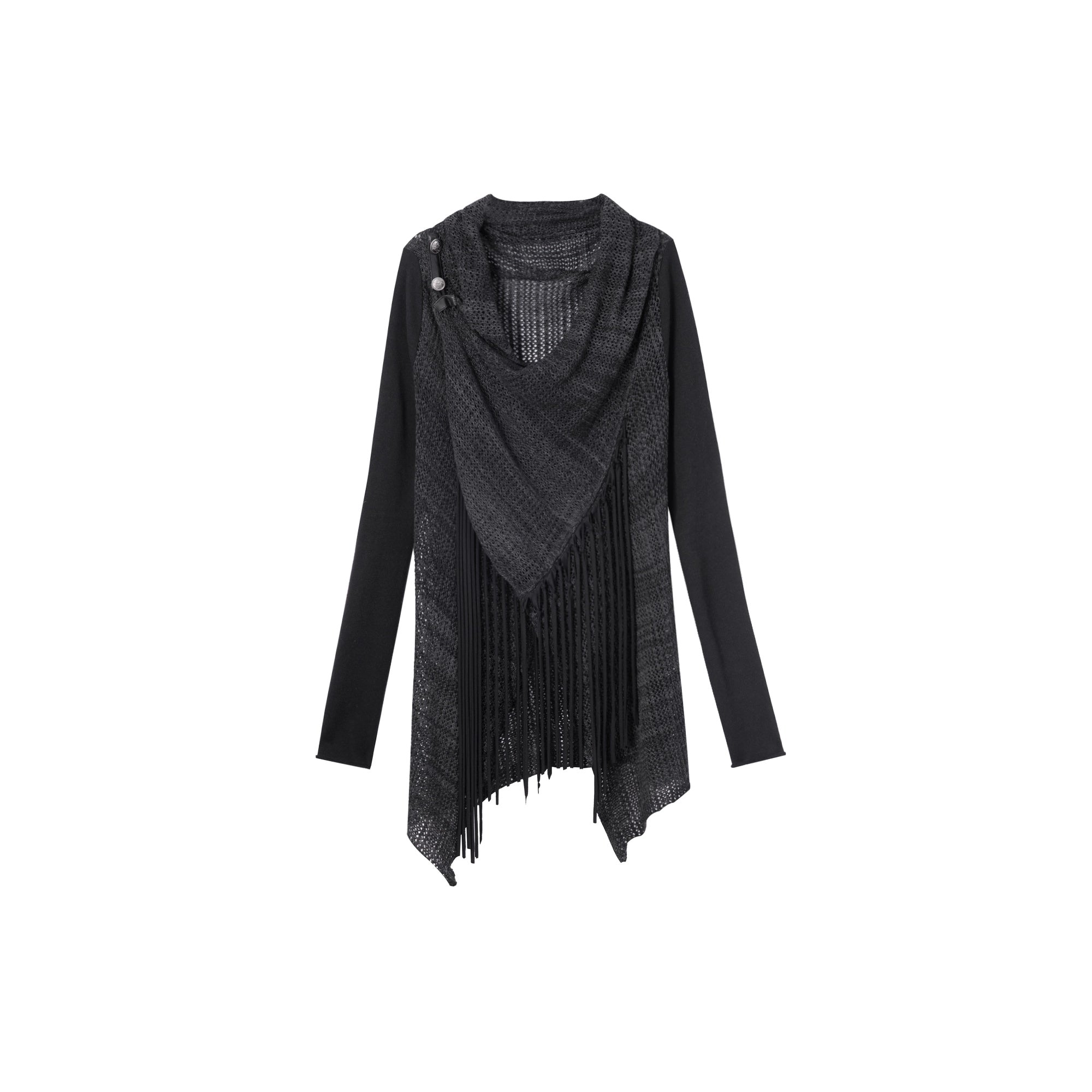 DoublePunch_Vintage_Oversized_Fringe_Knit_Women_Midlength_Longsleeve_Wool_Blend_Cardigans_MISSTT