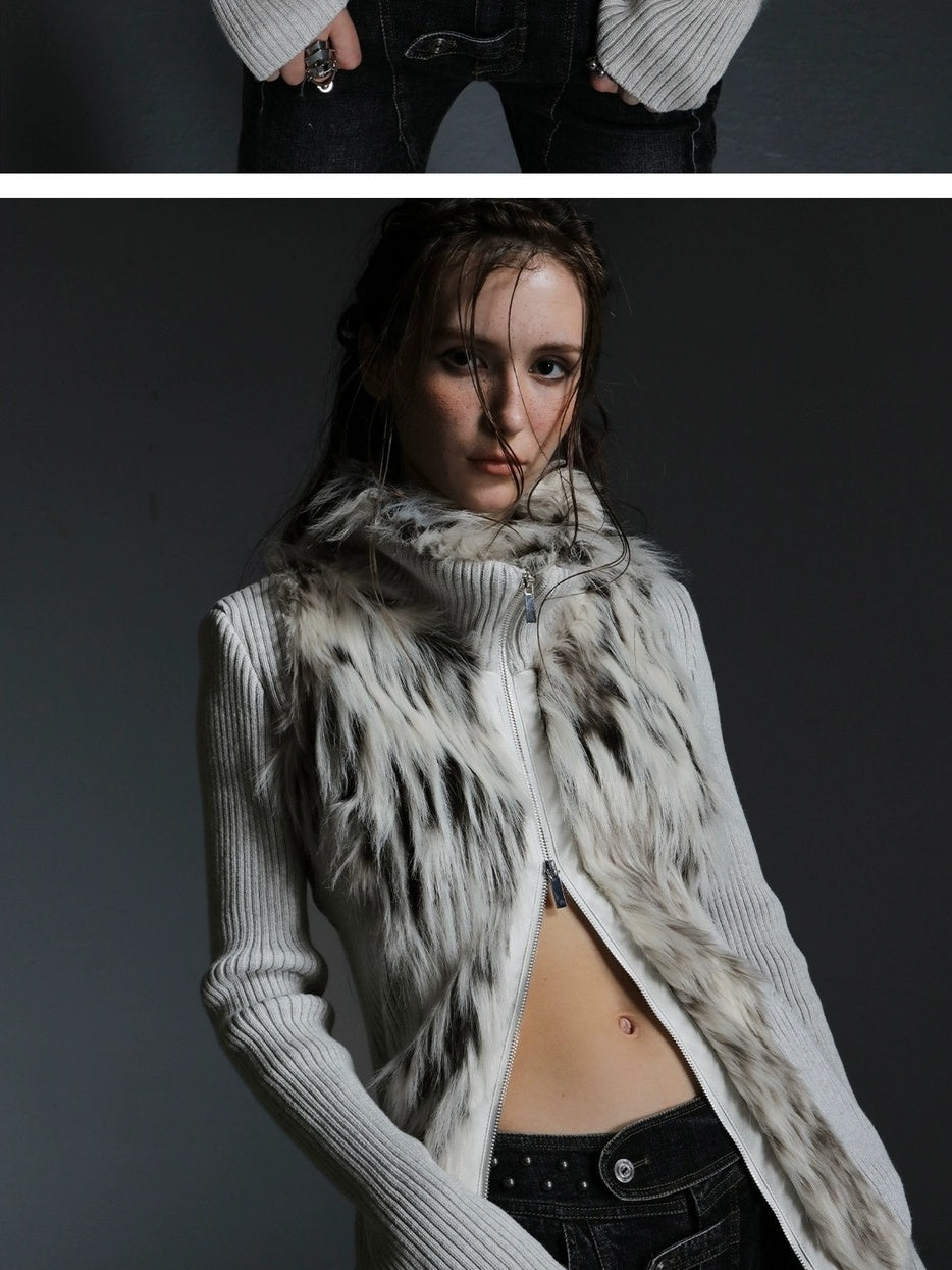 DoublePunch Warm Cotton Padded Vintage Cinched Waist Zip Fur Collar Cropped Women Jacket