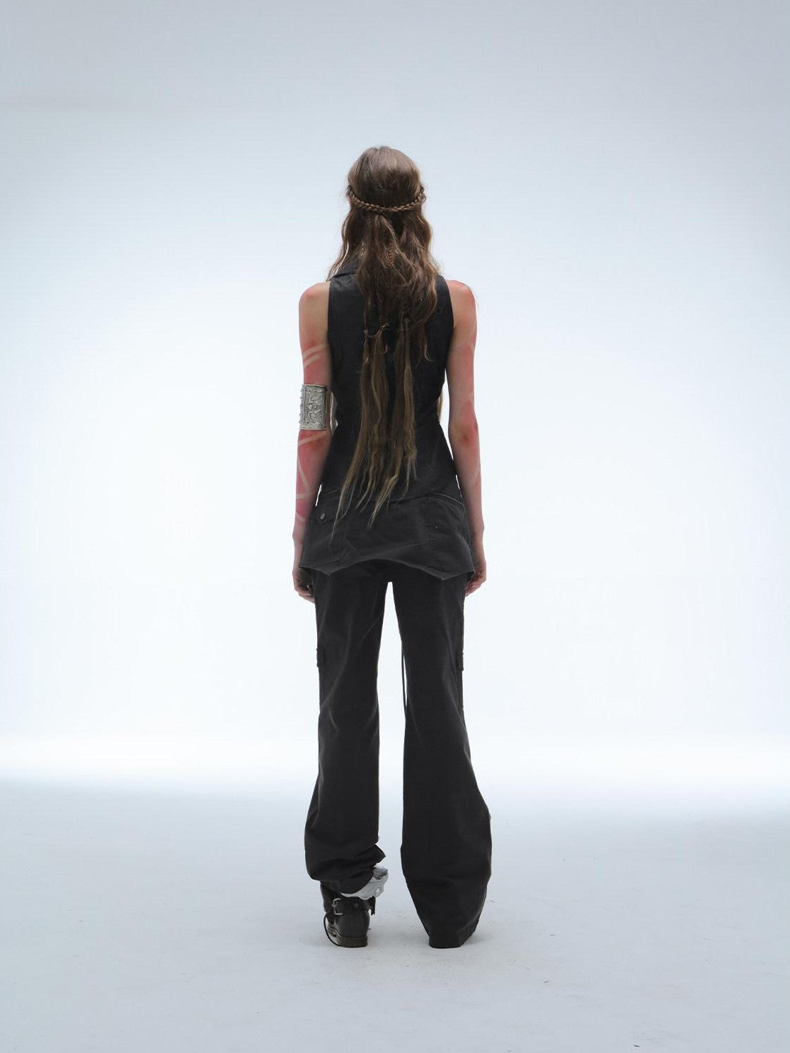 DoublePunch Washed Distressed Spliced Skirt Panel Women&