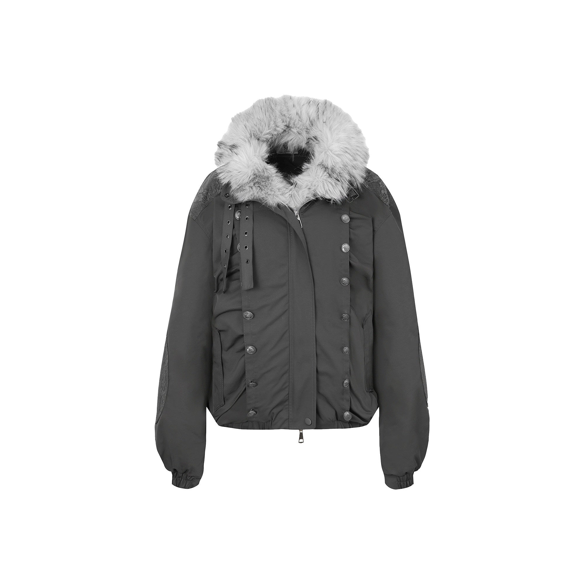 DoublePunch_White_Fur_Collar_Punk_Patchwork_Lace_Oversized_Women&