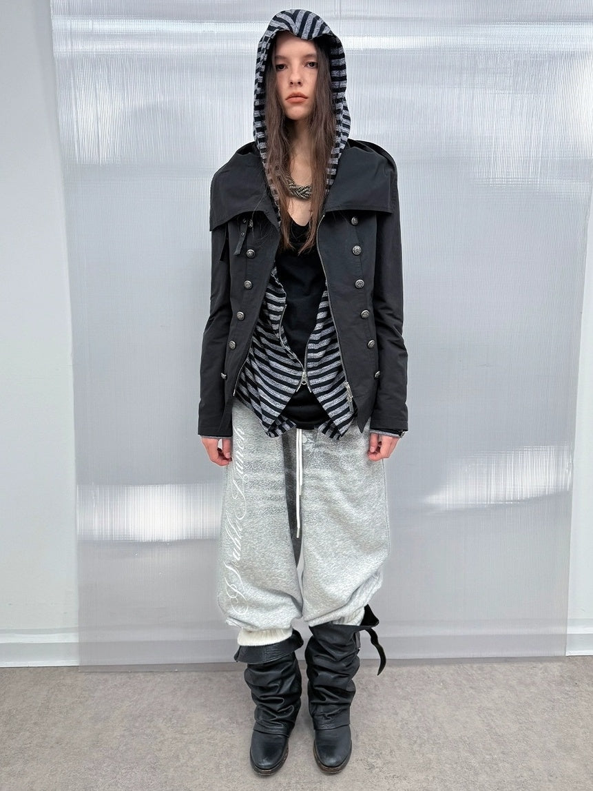 DoublePunch Windproof Vintage Slim Detachable Cotton Blend High Collar Women Outdoor Jacket