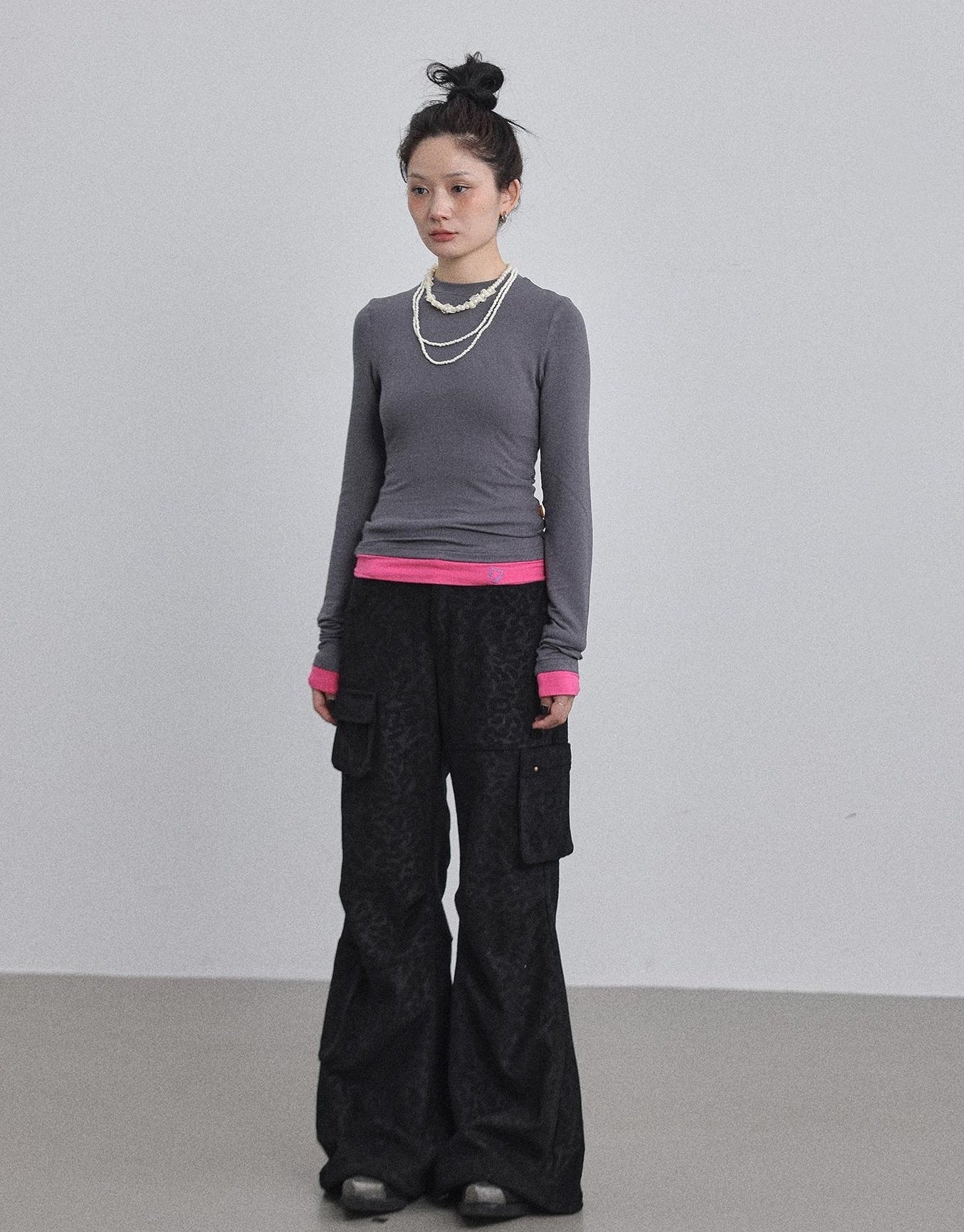 Achihara Double Hem Color Block Tee