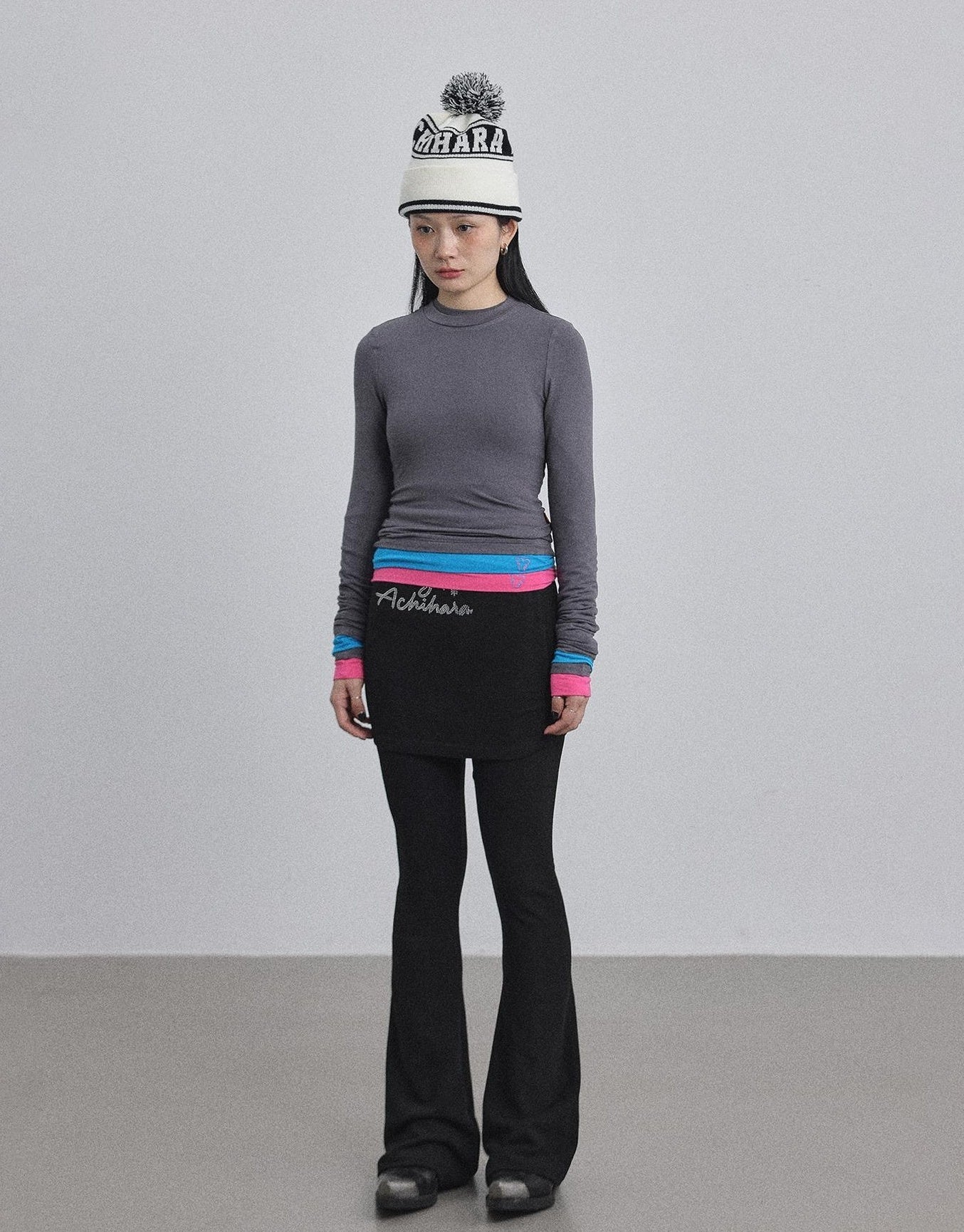 Achihara Double Hem Color Block Tee