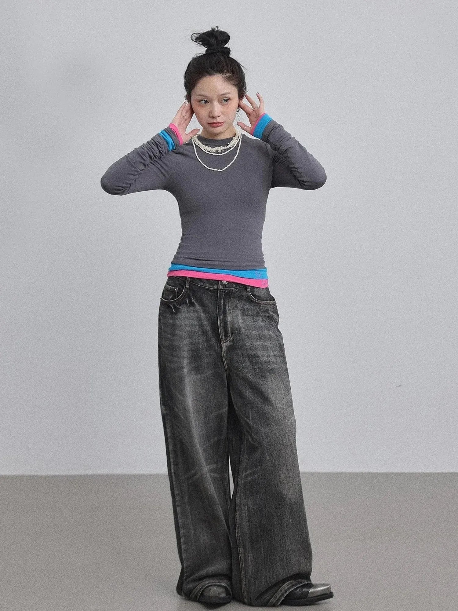 Double Hem Color Block Tee