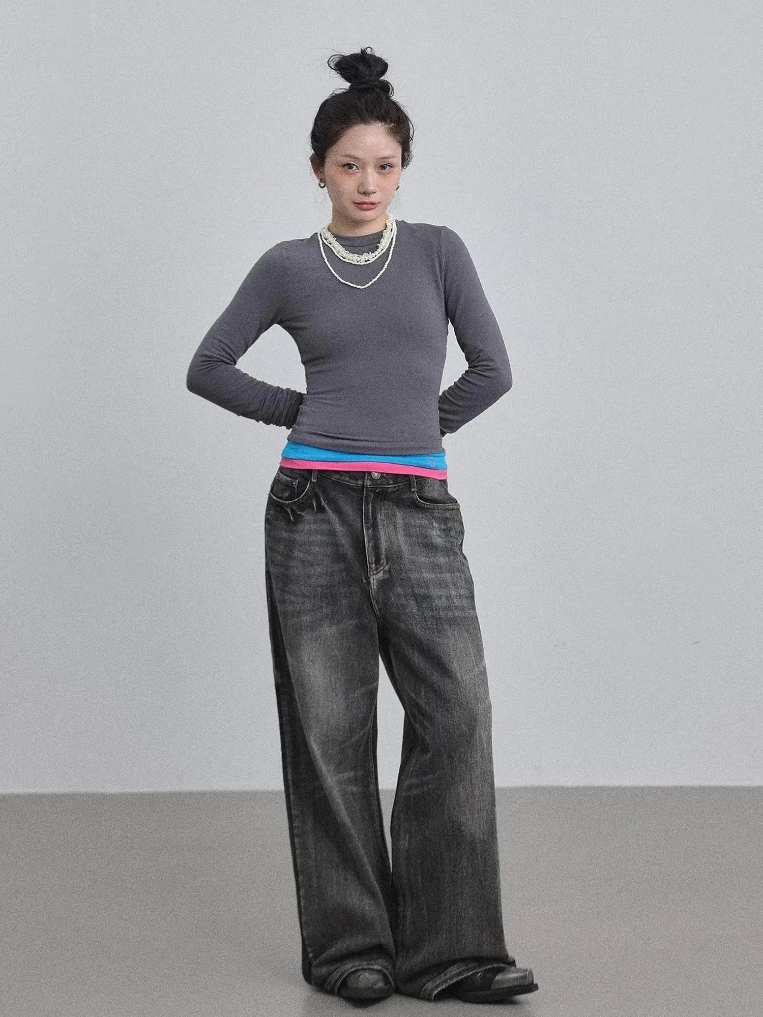 Double Hem Color Block Tee