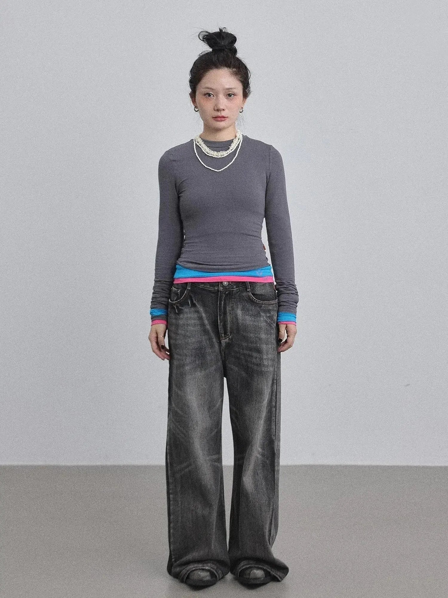 Double Hem Color Block Tee