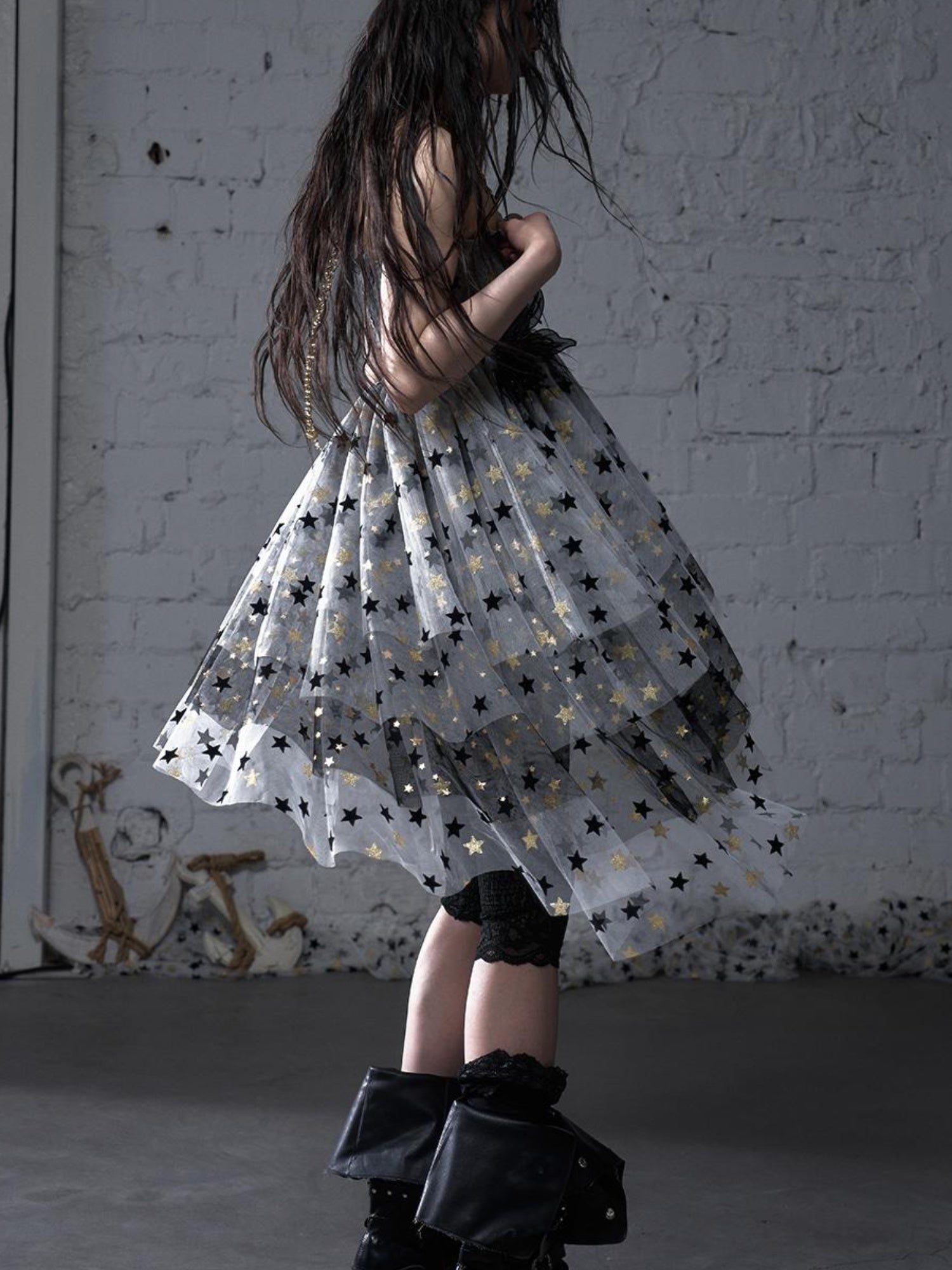 NO ROMANCE Dreamy Ballet Star Mesh Two-Way Bustier Skirt Dresses