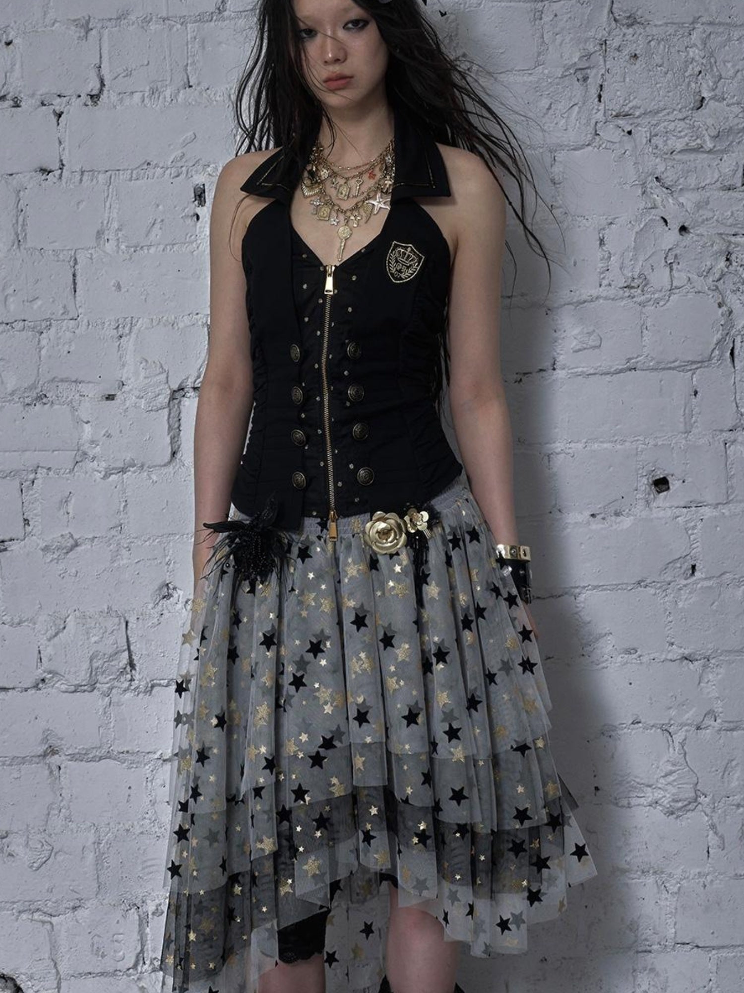 NO ROMANCE Dreamy Ballet Star Mesh Two-Way Bustier Skirt Dresses
