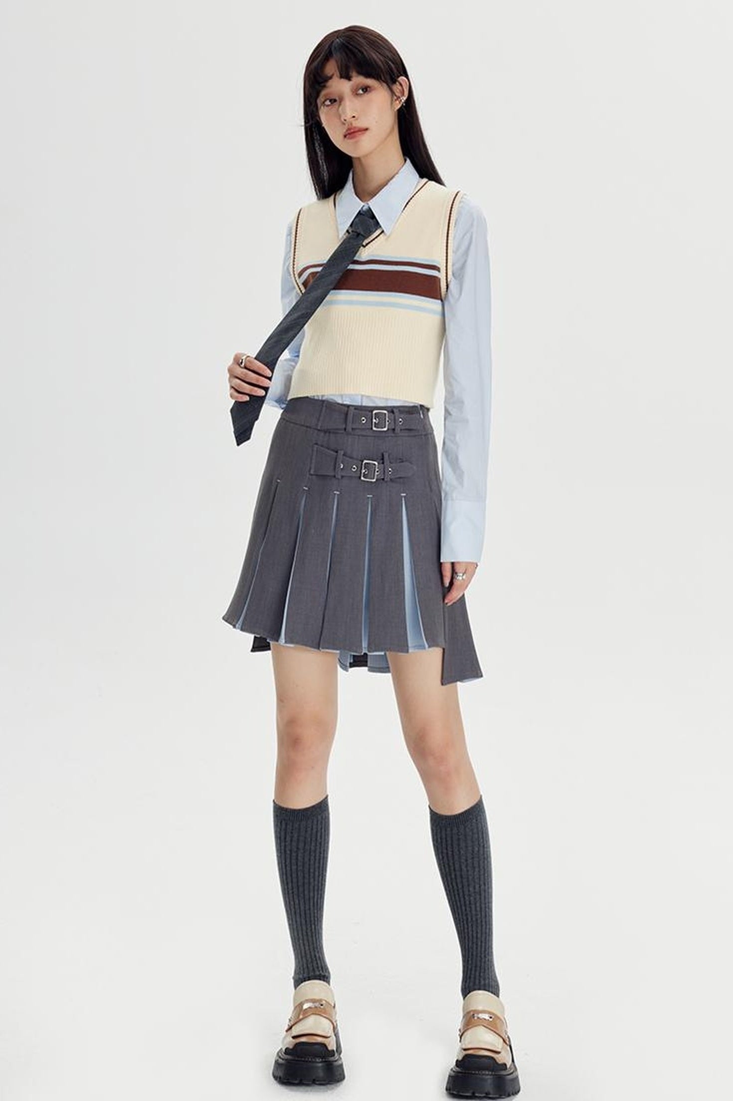 Elegant Asymmetrical Button Waist Shirt