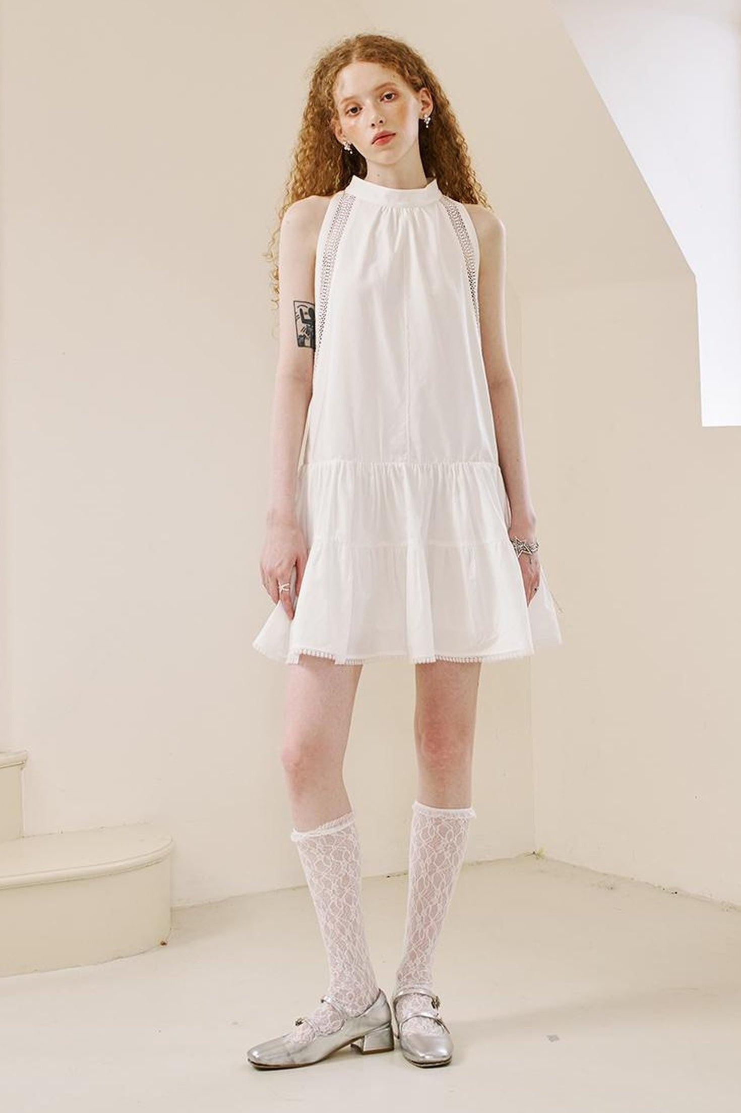 DIDDI MODA Elegant Beaded Butterfly Halter Dress