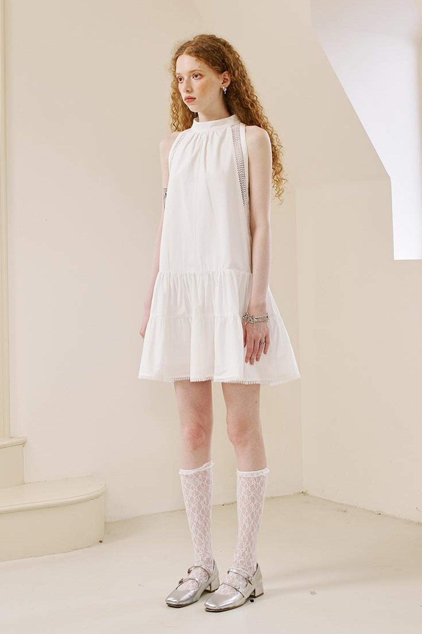 DIDDI MODA Elegant Beaded Butterfly Halter Dress