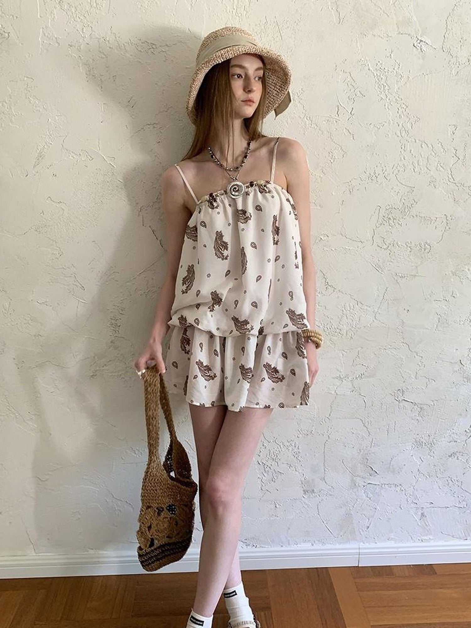 DIDDI MODA Elegant Beaded Paisley Sundress
