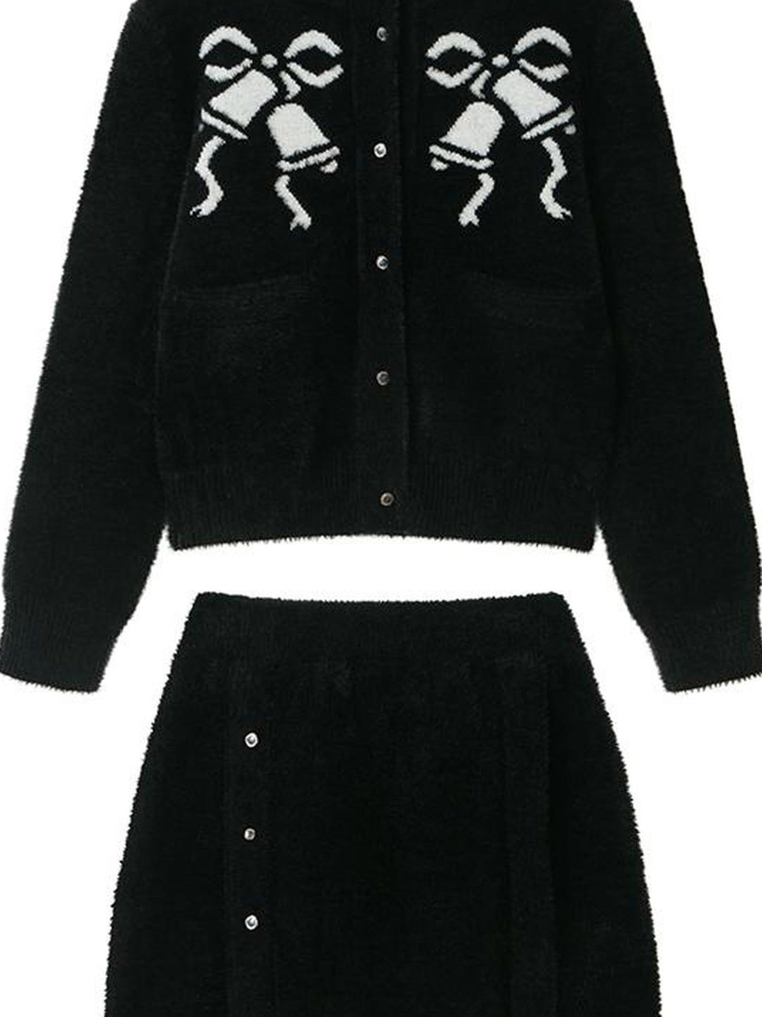 DIDDI MODA Elegant Bow Knot Winter Knit Set