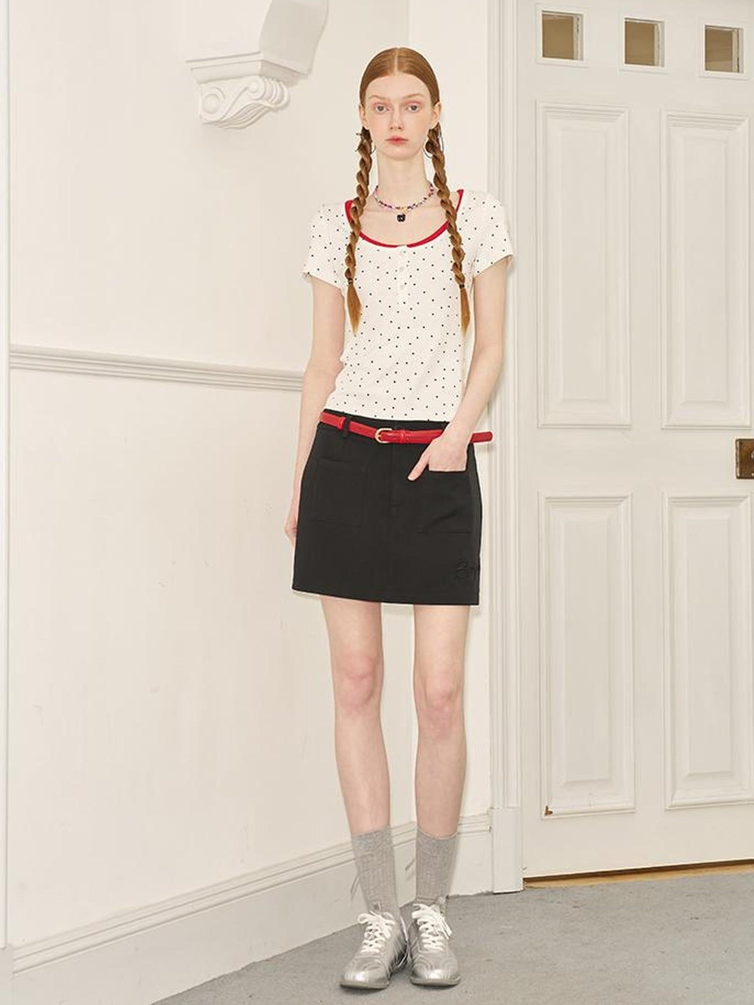 DIDDI MODA Elegant Embroidered Pencil Skirt With Lettering