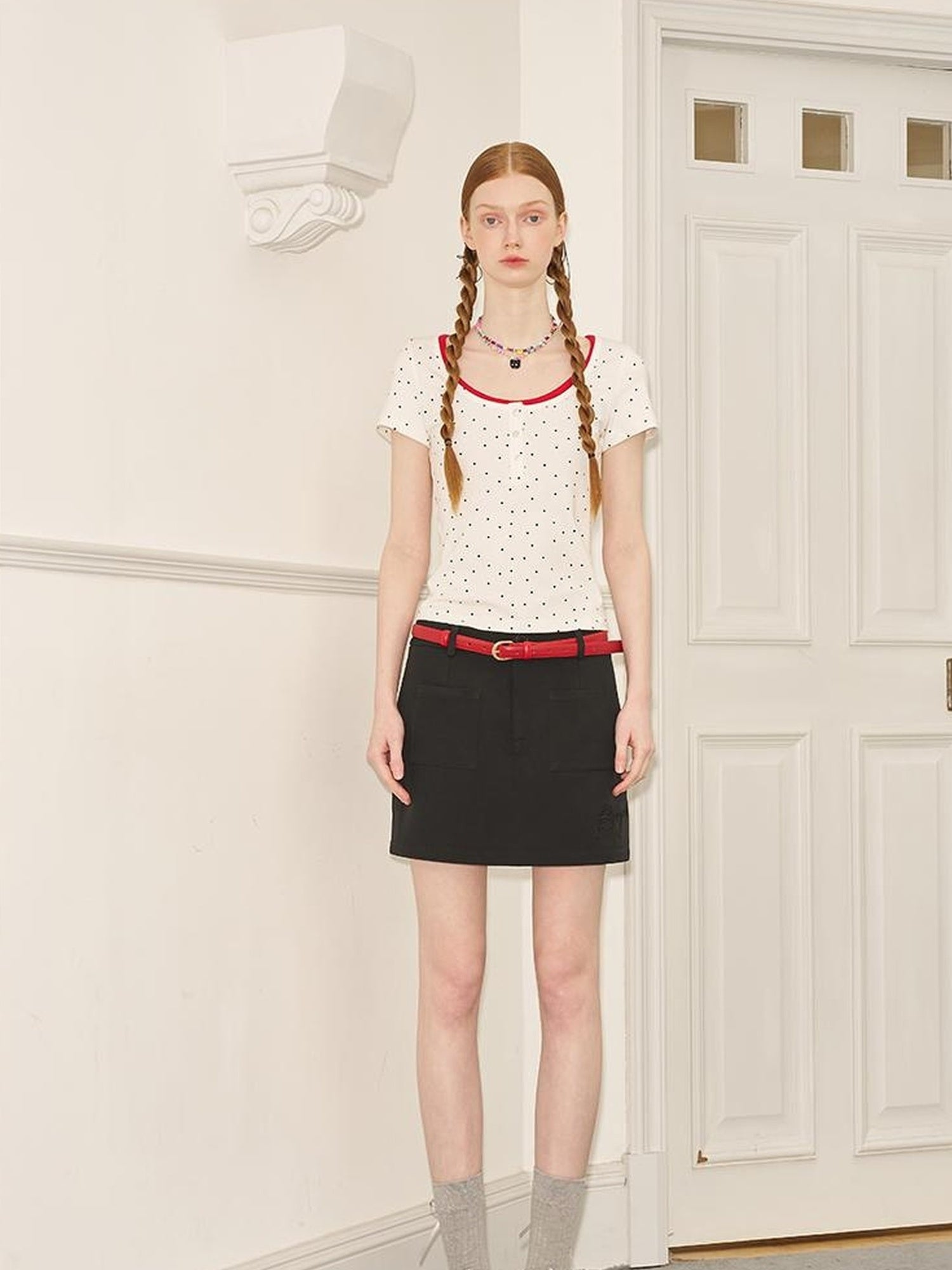 DIDDI MODA Elegant Embroidered Pencil Skirt With Lettering