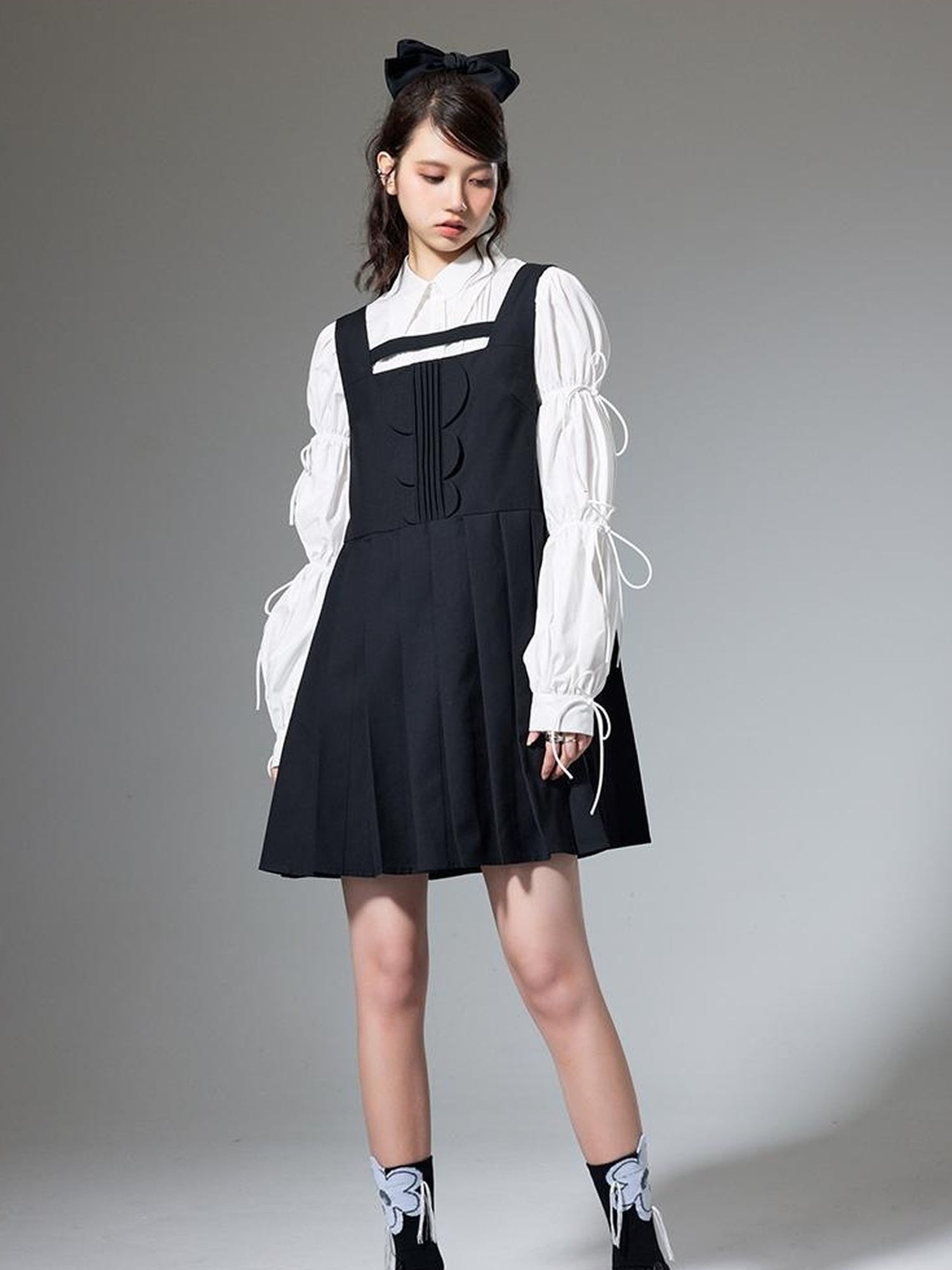 DIDDI MODA Elegant Hollow Out A Line Mini Dress