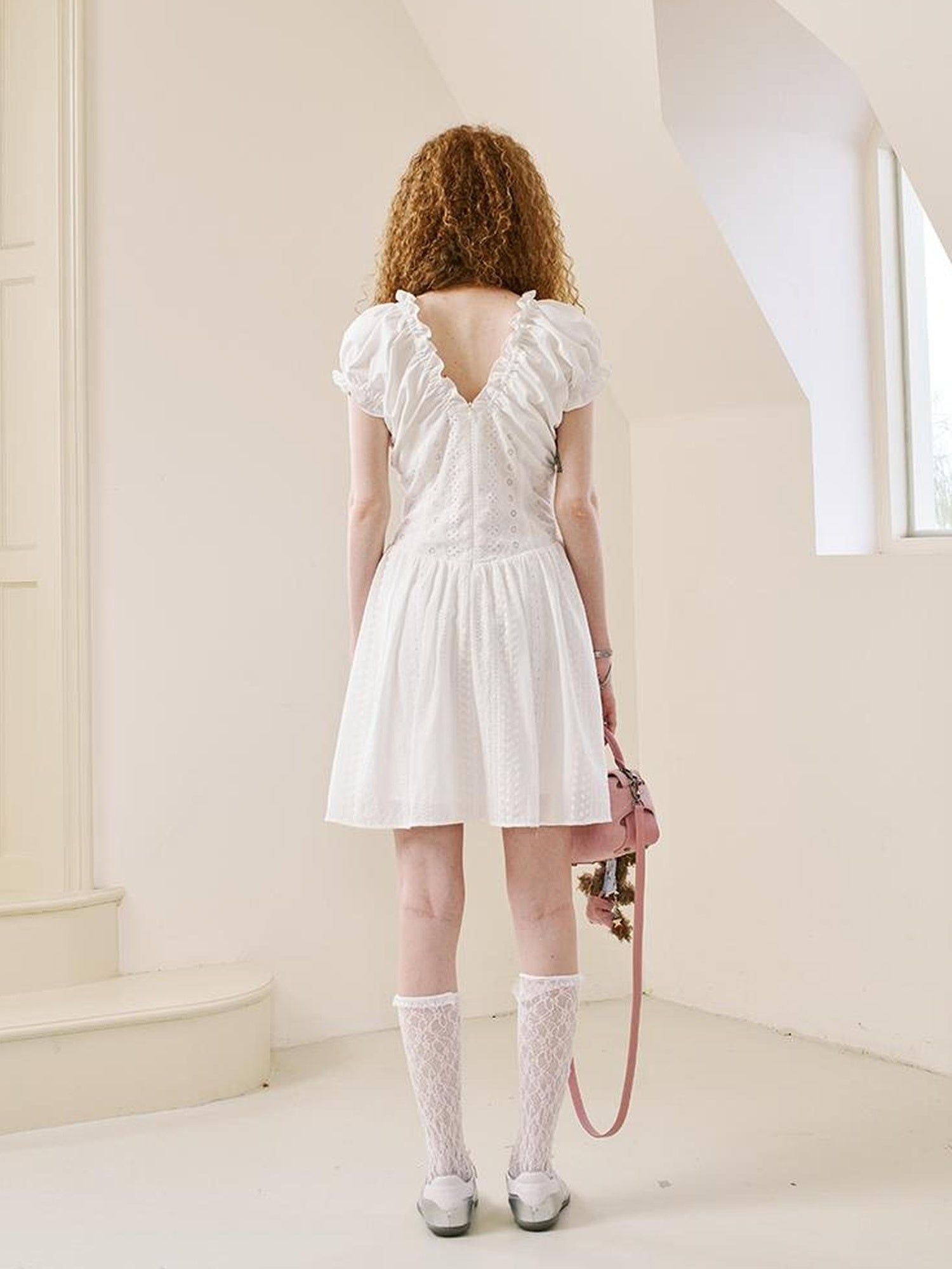 DIDDI MODA Elegant Lace French Waist Tea Dress