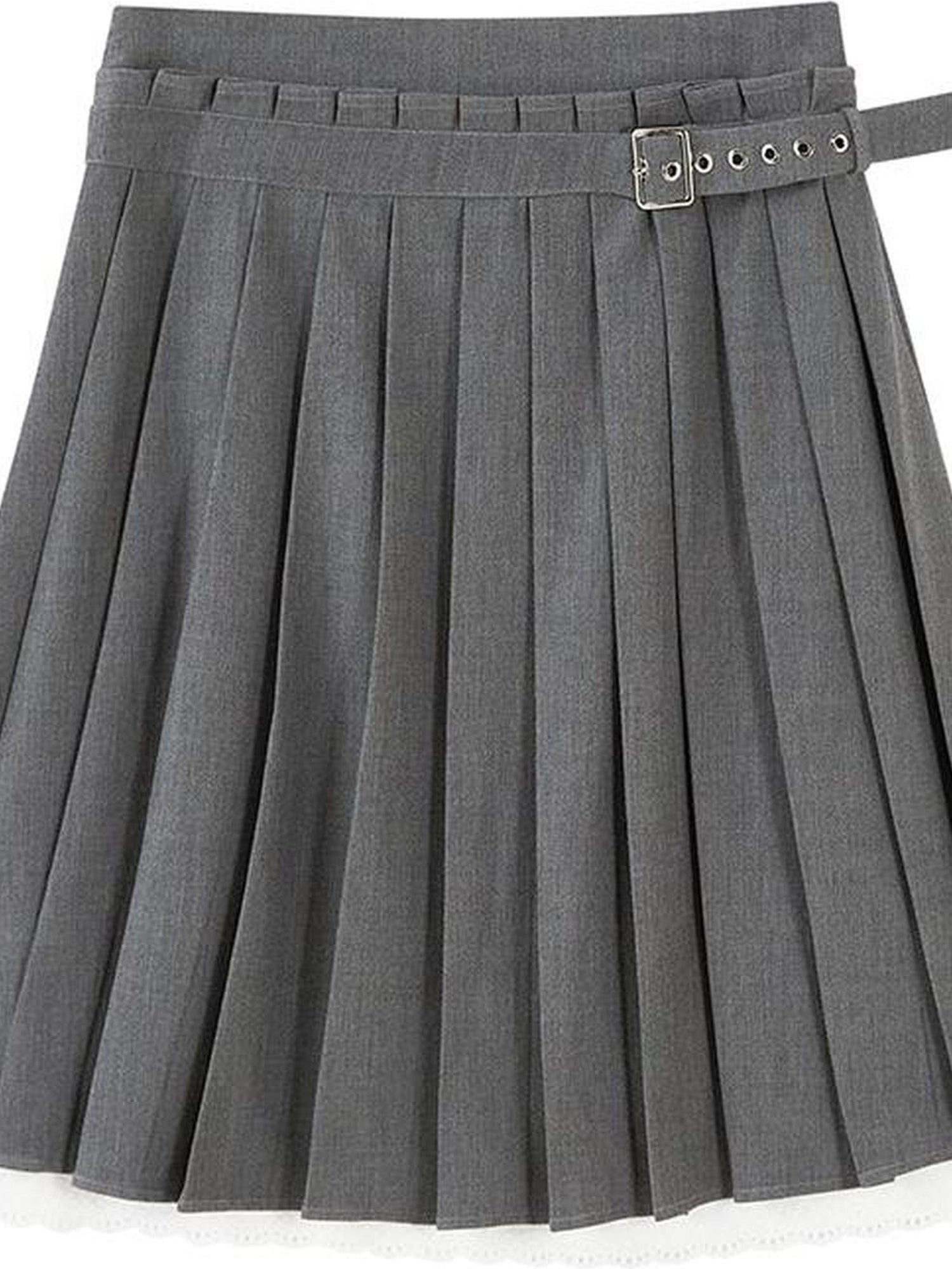 Elegant Pleated Skirt With Floral Hem A Line Silhouette