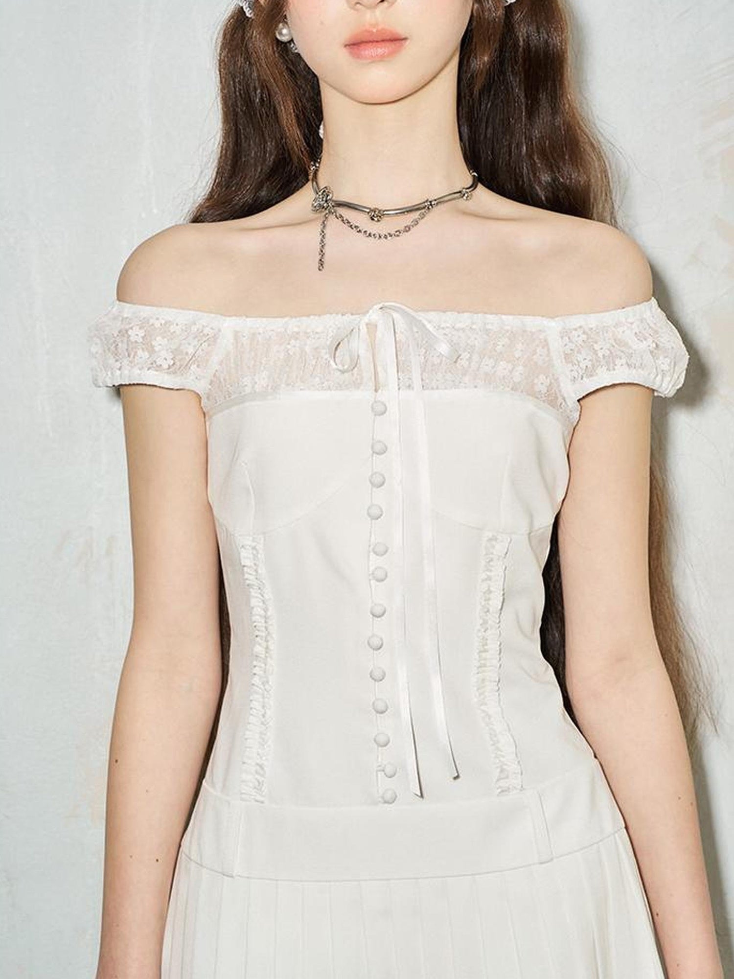 DIDDI MODA Elegant Pleated Wrap Dress With Flowy Silhouette