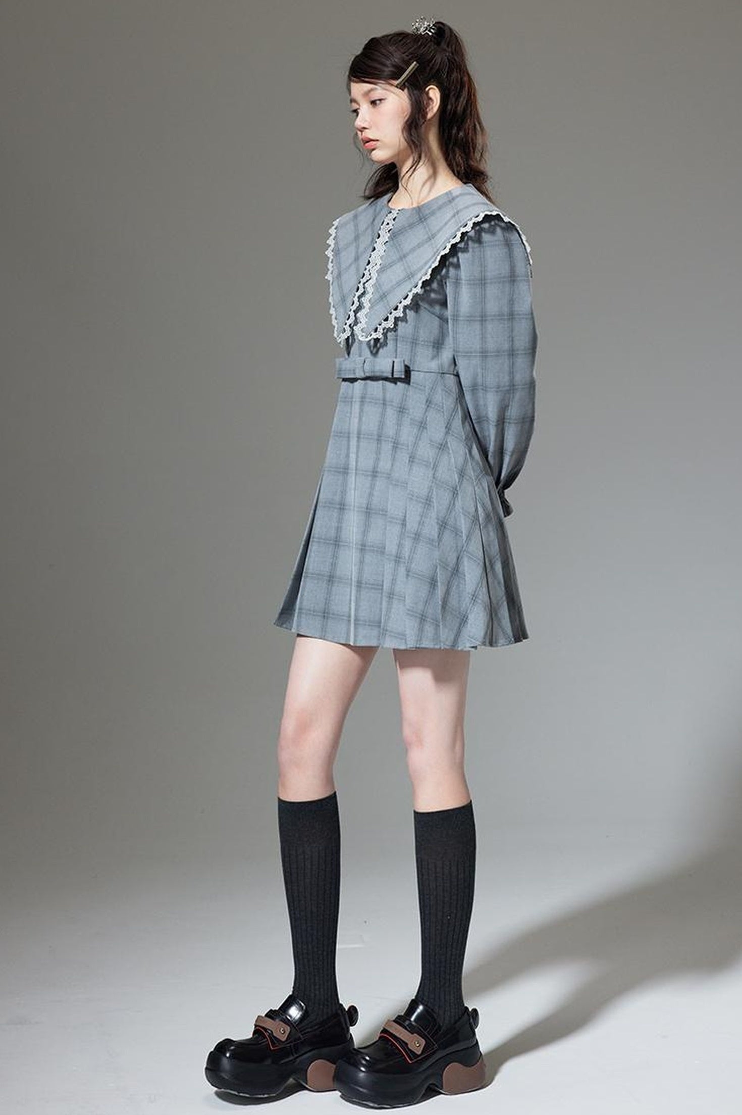 DIDDI MODA Elegant Princess Cotton A Line Dress With Bow Crystal