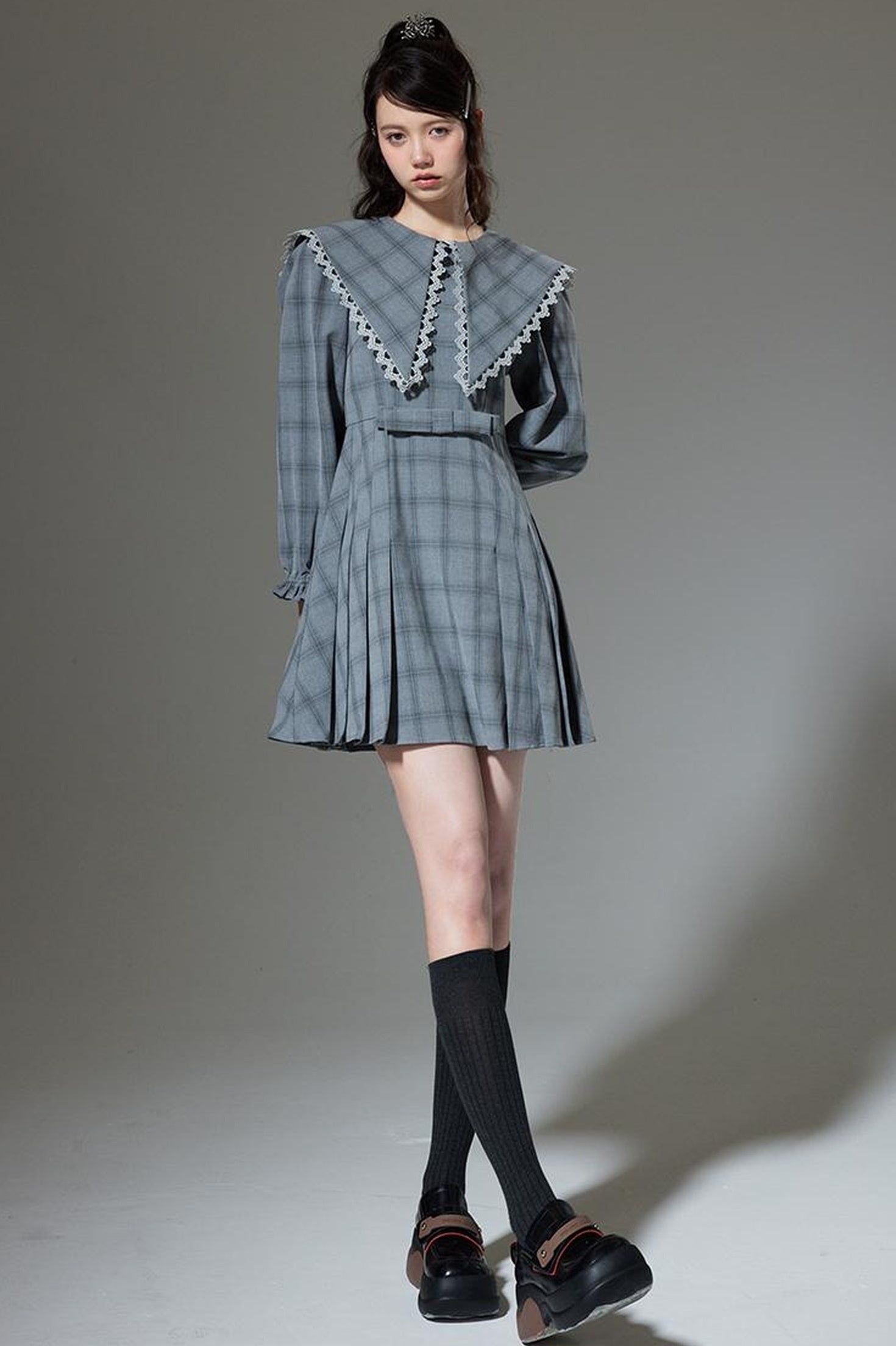 DIDDI MODA Elegant Princess Cotton A Line Dress With Bow Crystal