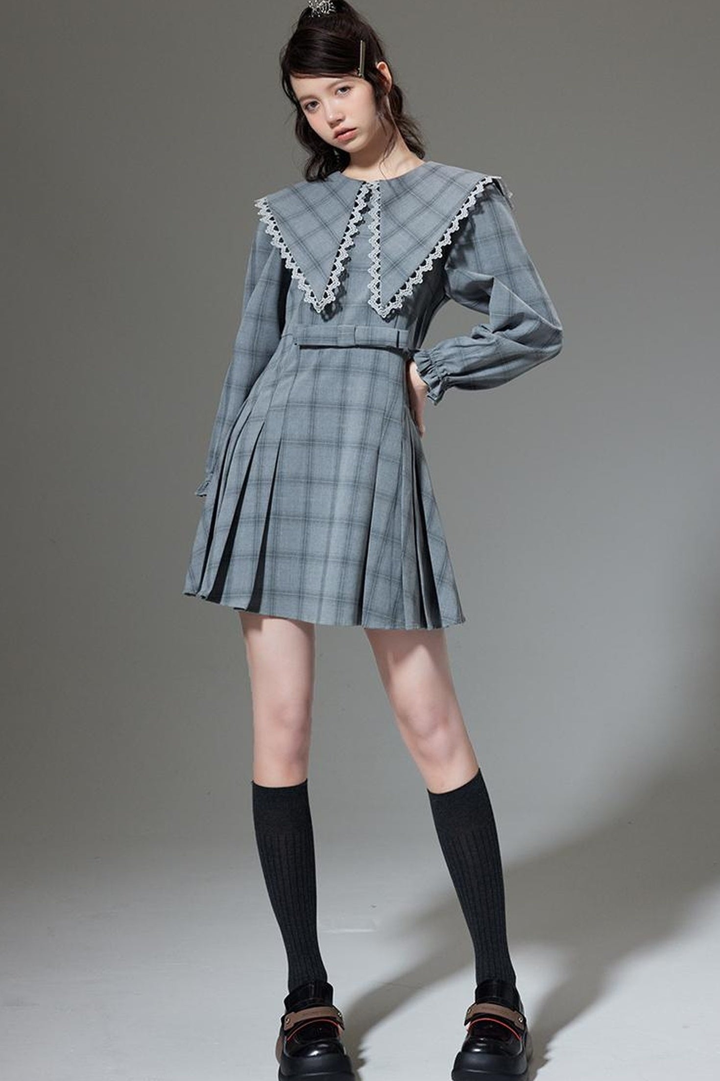 DIDDI MODA Elegant Princess Cotton A Line Dress With Bow Crystal