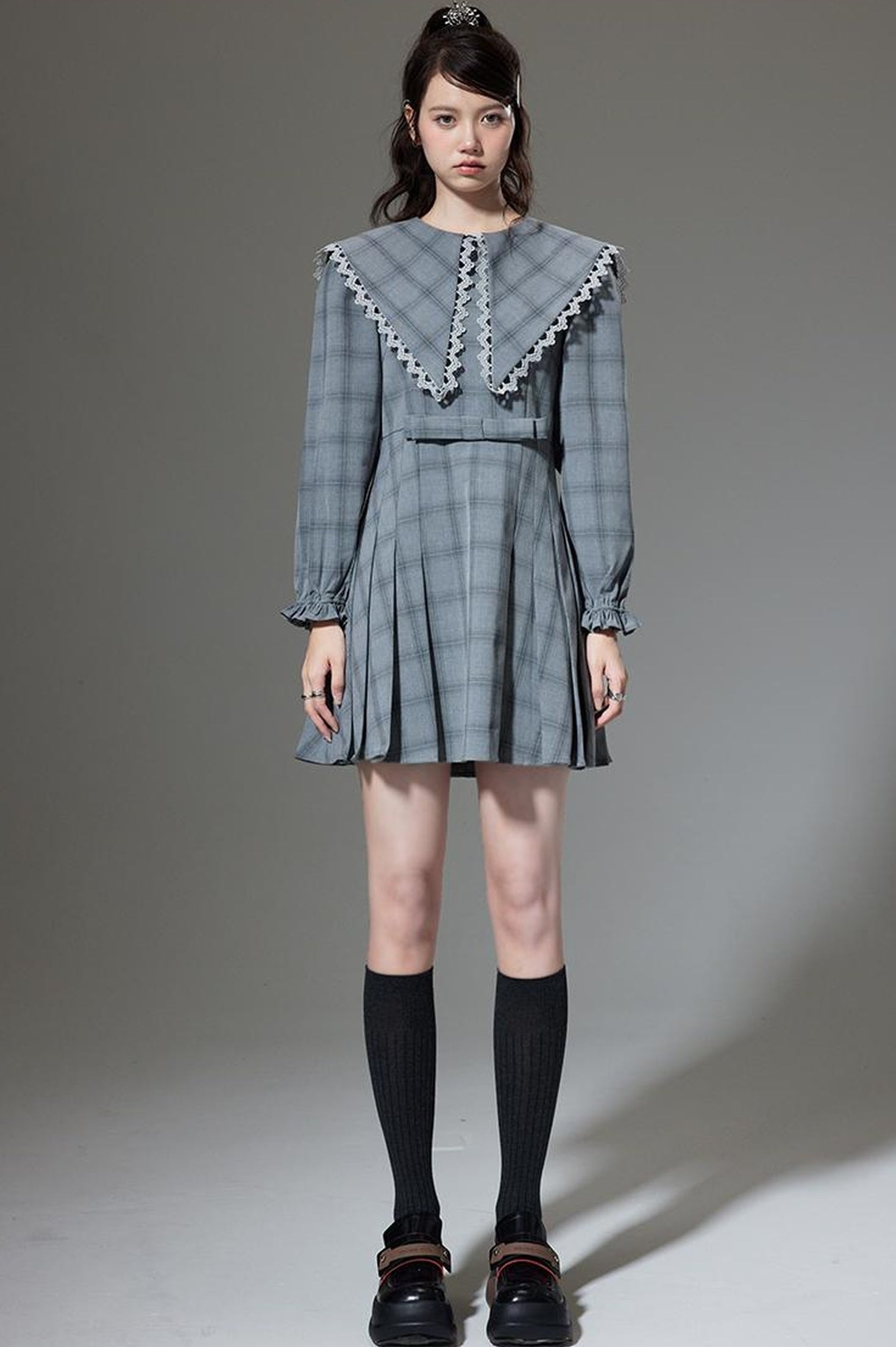 DIDDI MODA Elegant Princess Cotton A Line Dress With Bow Crystal