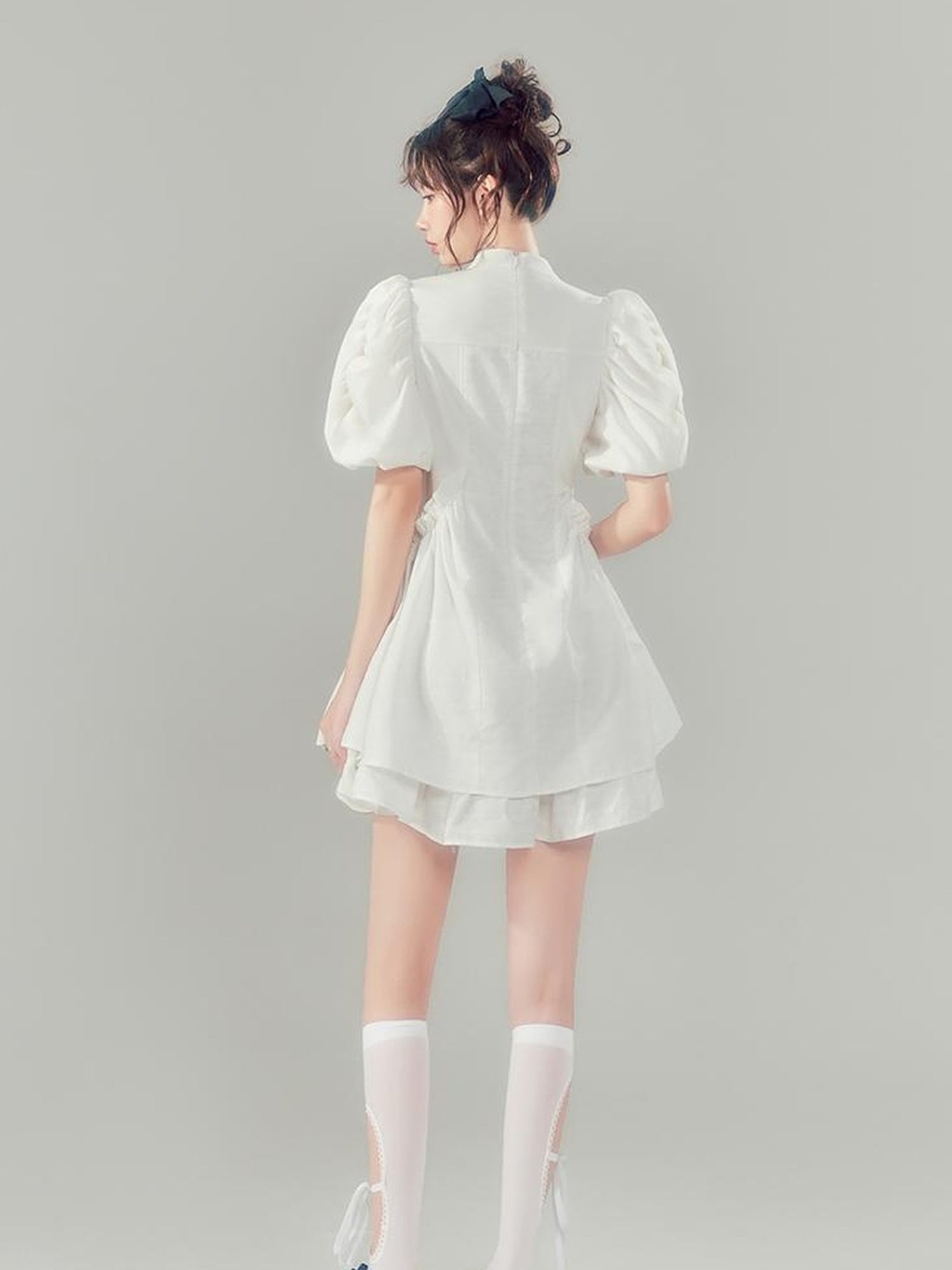 Elegant Qipao Bubble Sleeve Dress