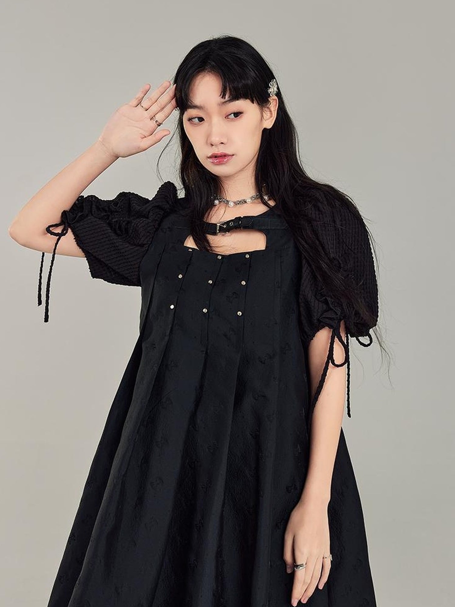 Elegant Qipao Bubble Sleeve Dress